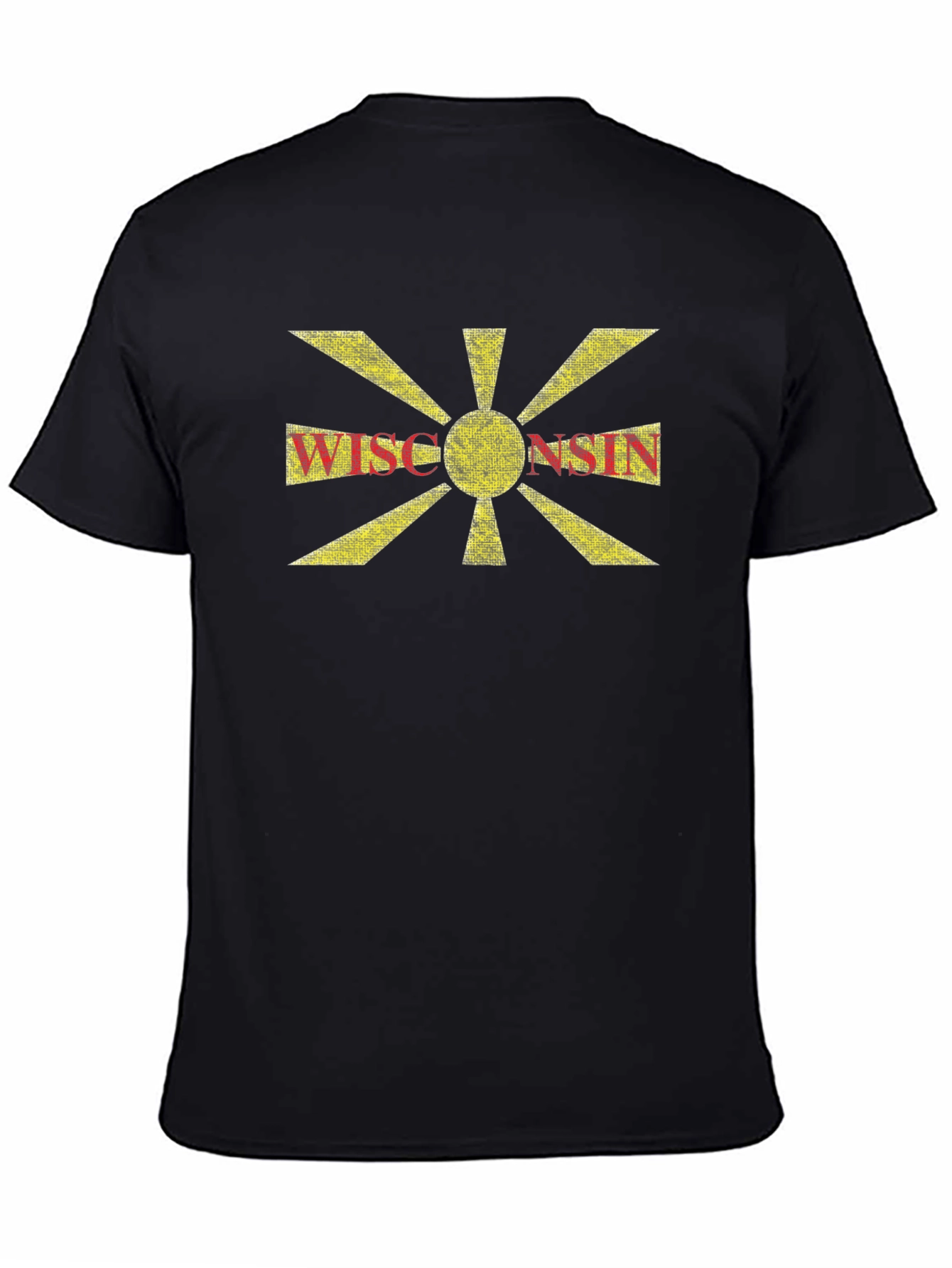 Wisconsin Graphic Tee - Distressed Sunburst Design