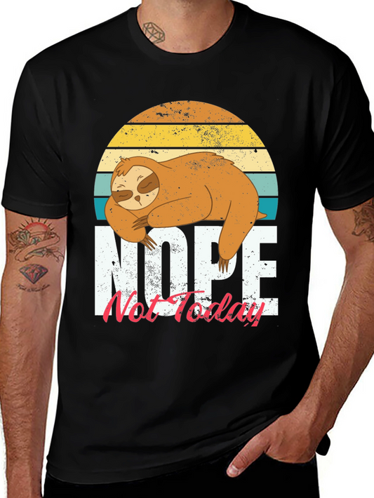 Nope Not Today Sloth Graphic T-Shirt