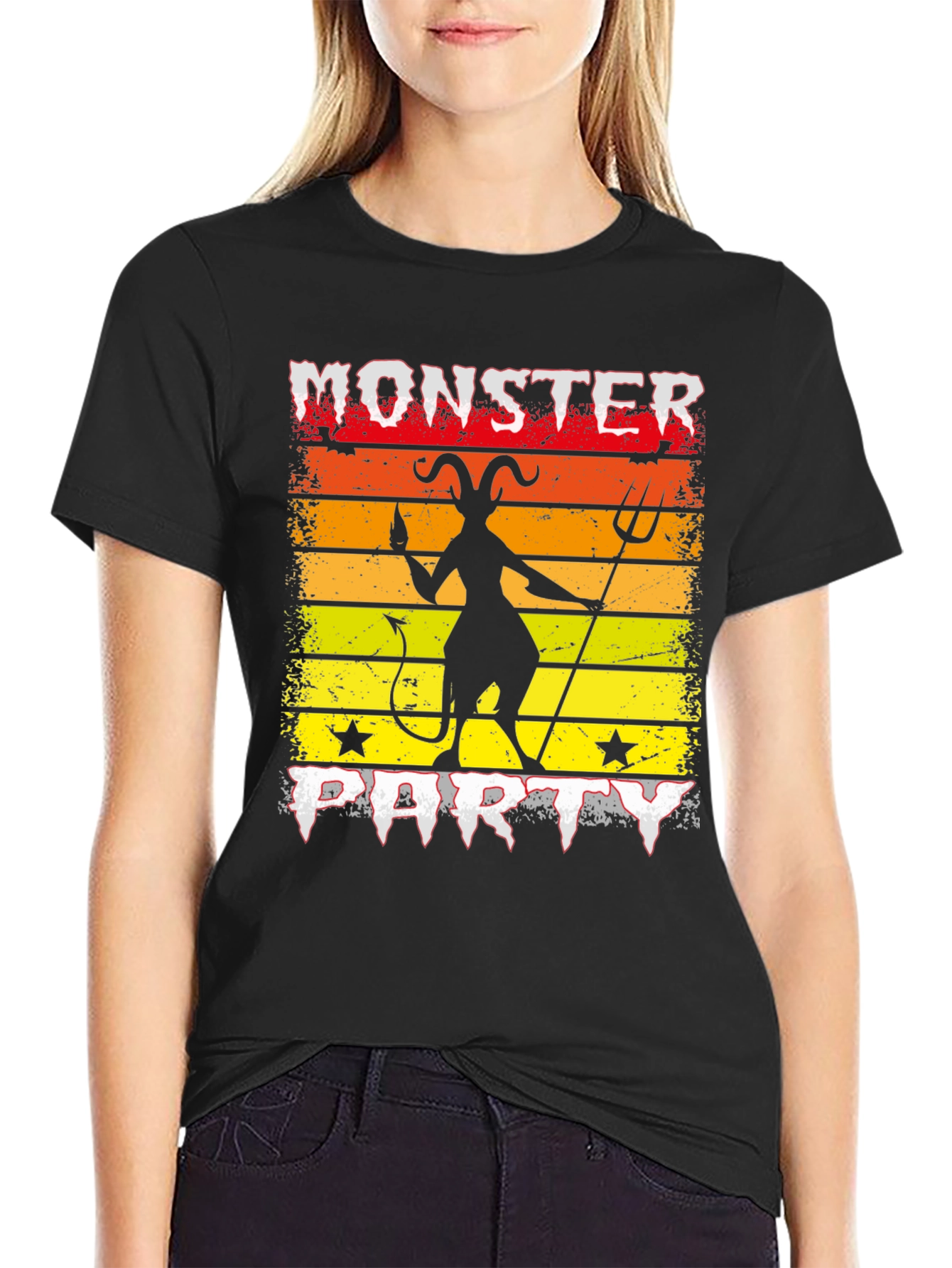 Monster Party Graphic Tee - Devil Silhouette