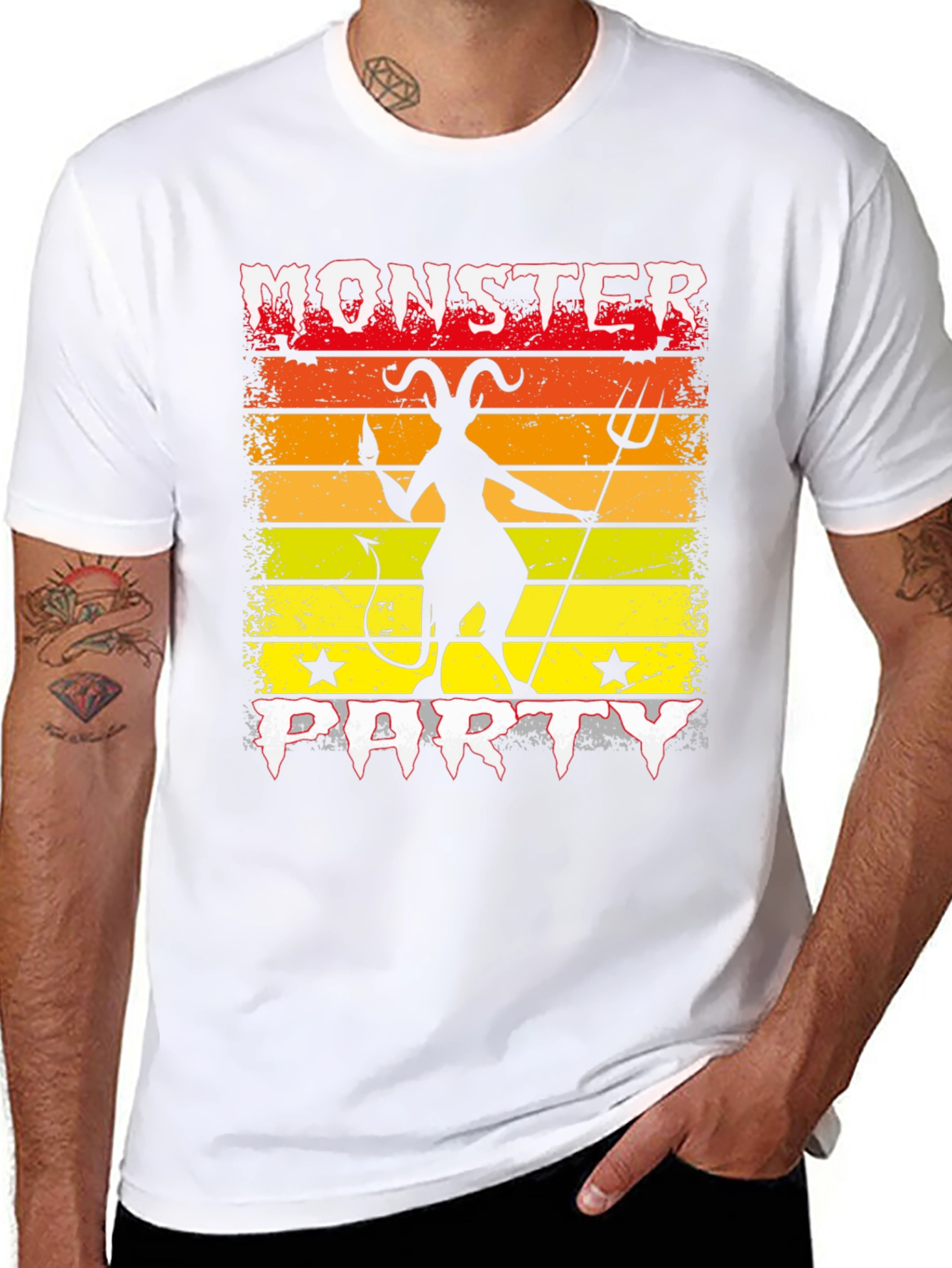 Monster Party Graphic Tee - Devil Silhouette