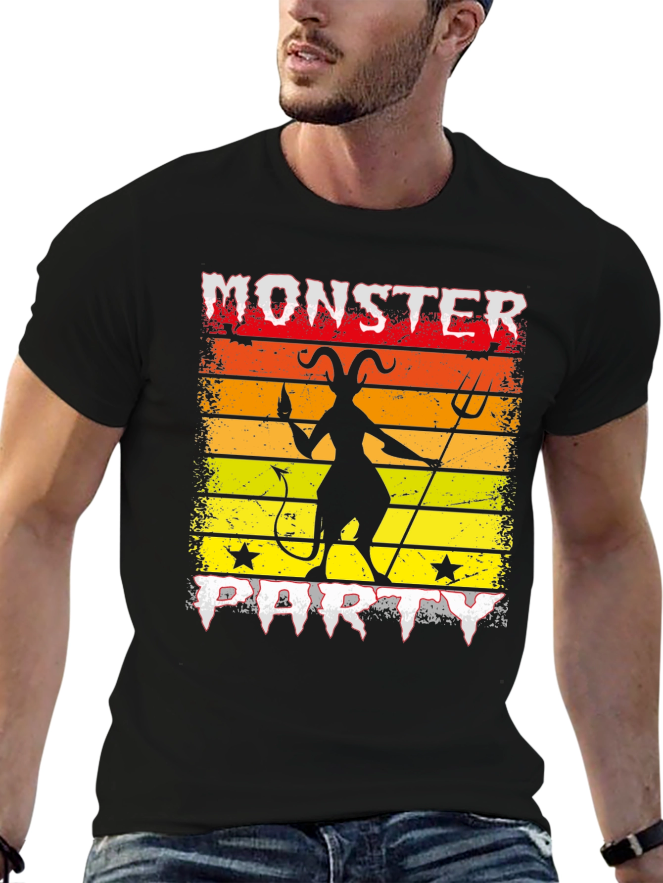 Monster Party Graphic Tee - Devil Silhouette