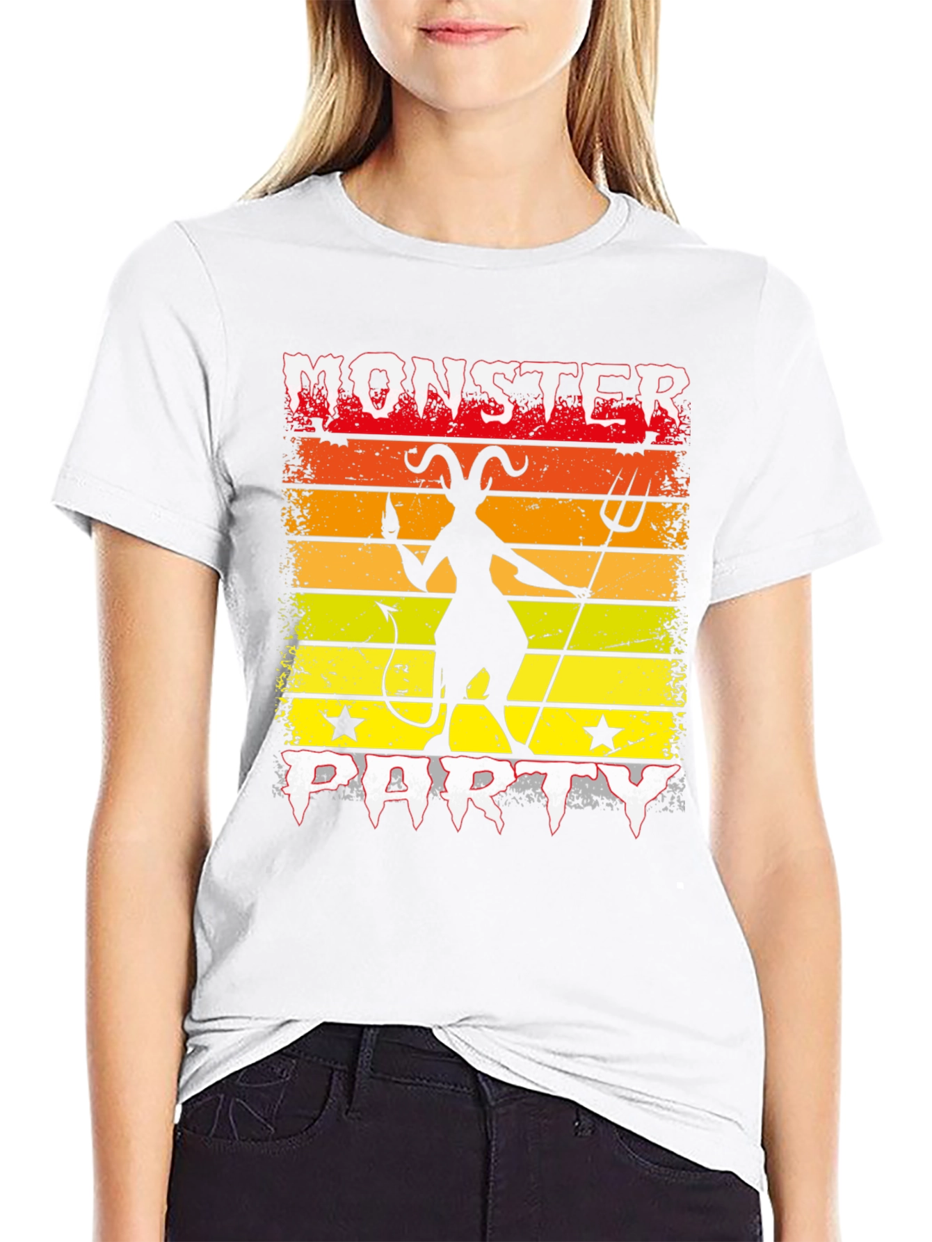 Monster Party Graphic Tee - Devil Silhouette