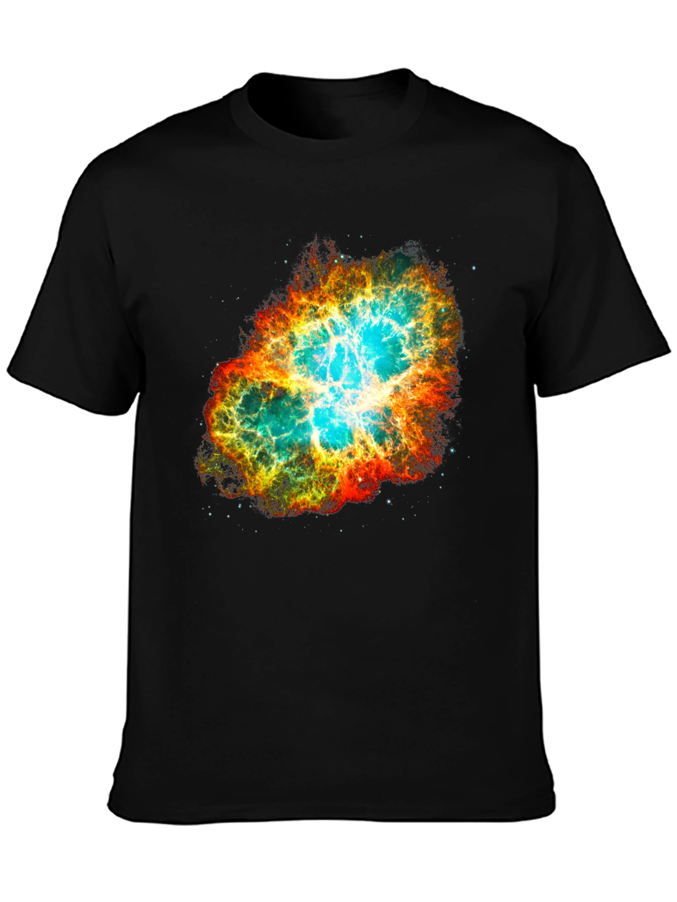 Nebula Galaxy Print Black T-Shirt