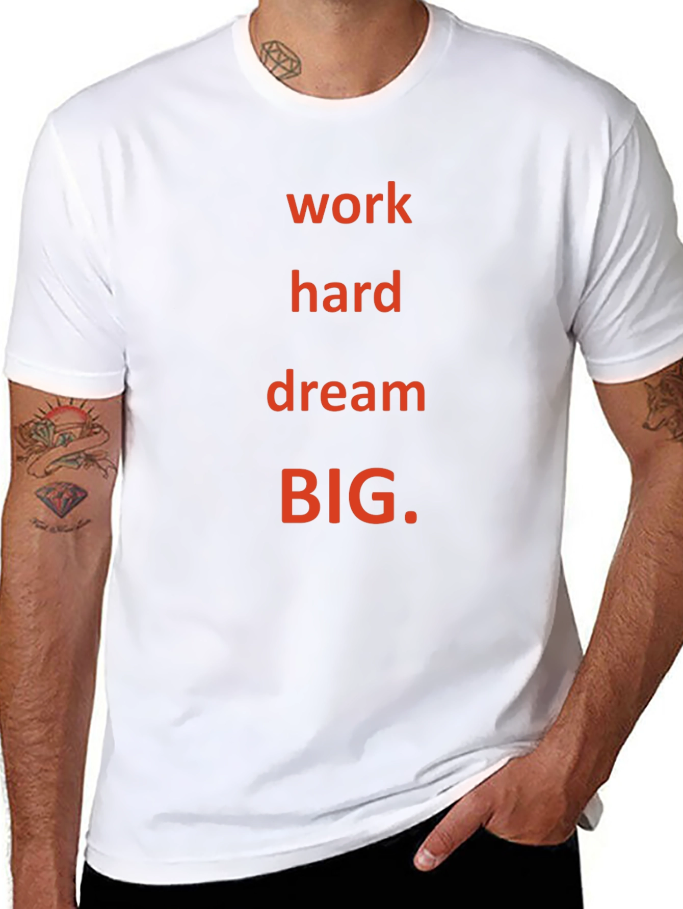 Motivational Work Hard Dream BIG Black T-Shirt