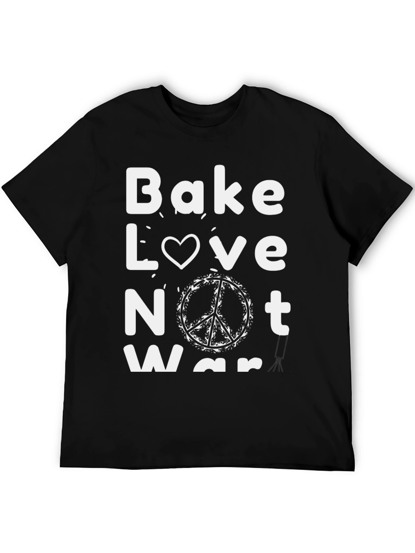 Bake Love Not War Graphic Tee - Black