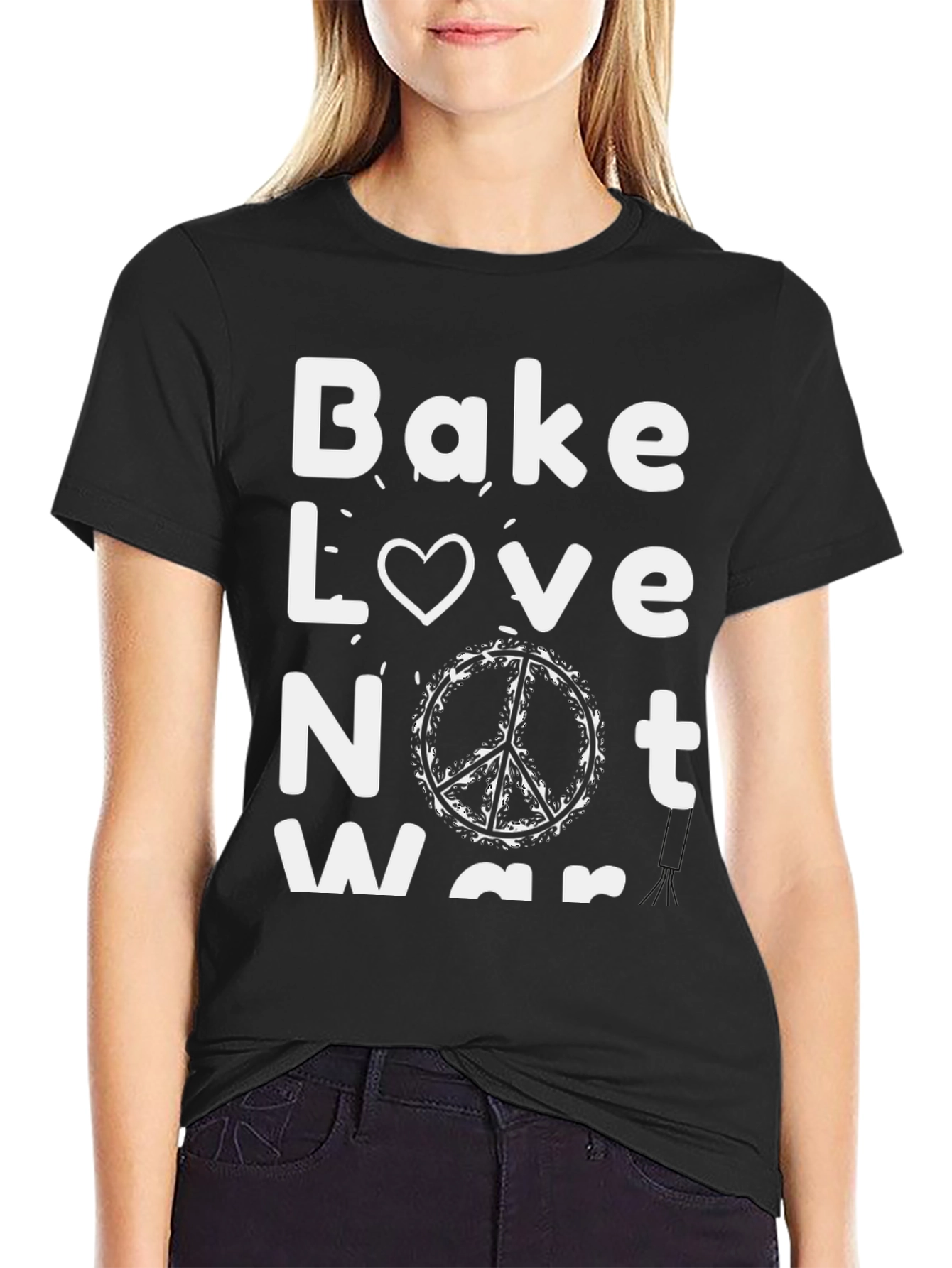 Bake Love Not War Graphic Tee - Black
