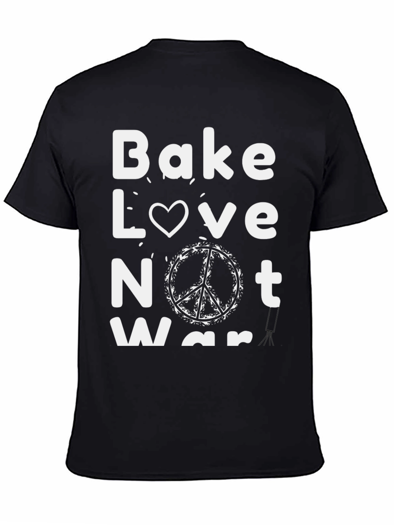Bake Love Not War Graphic Tee - Black