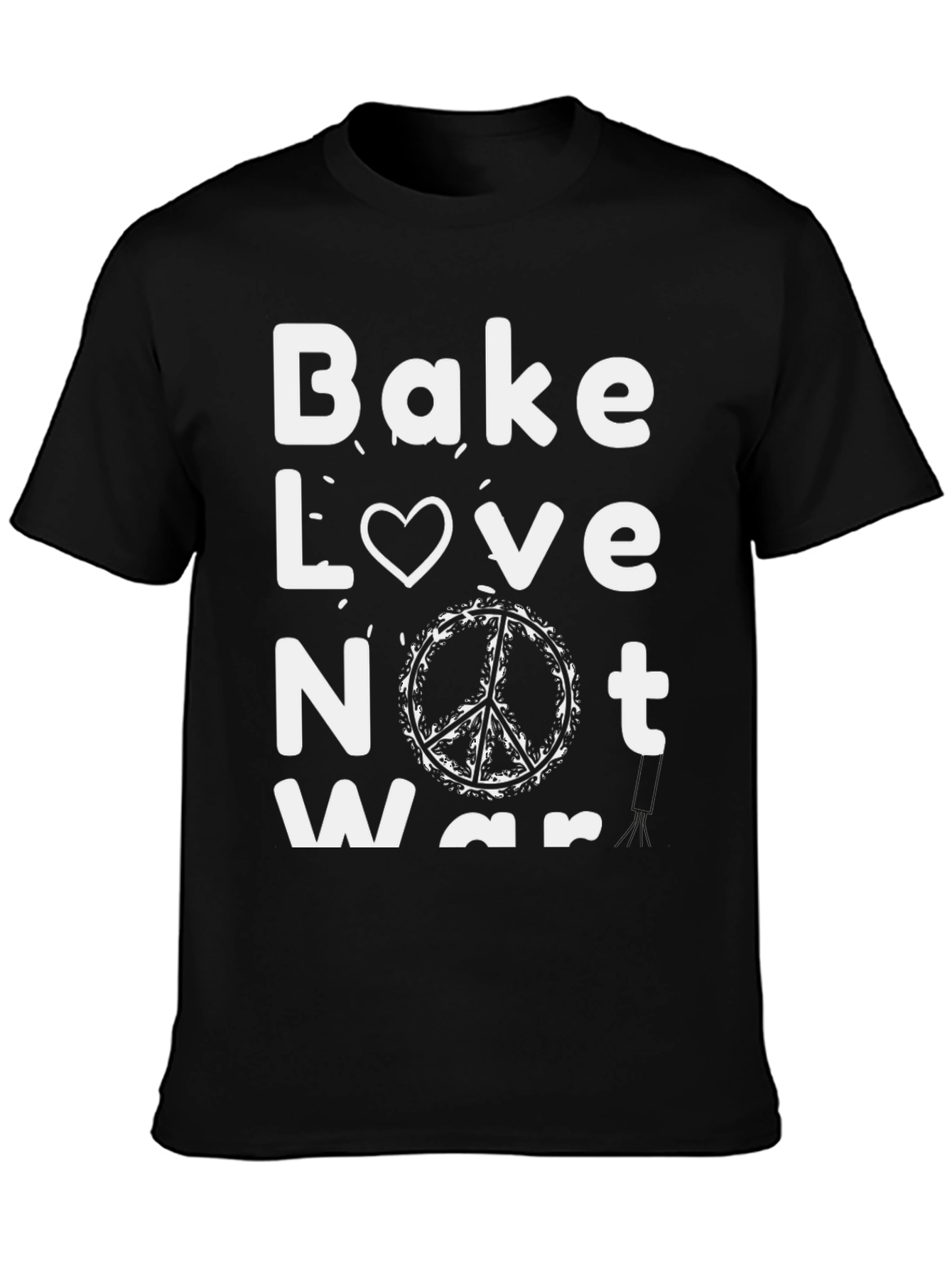Bake Love Not War Graphic Tee - Black