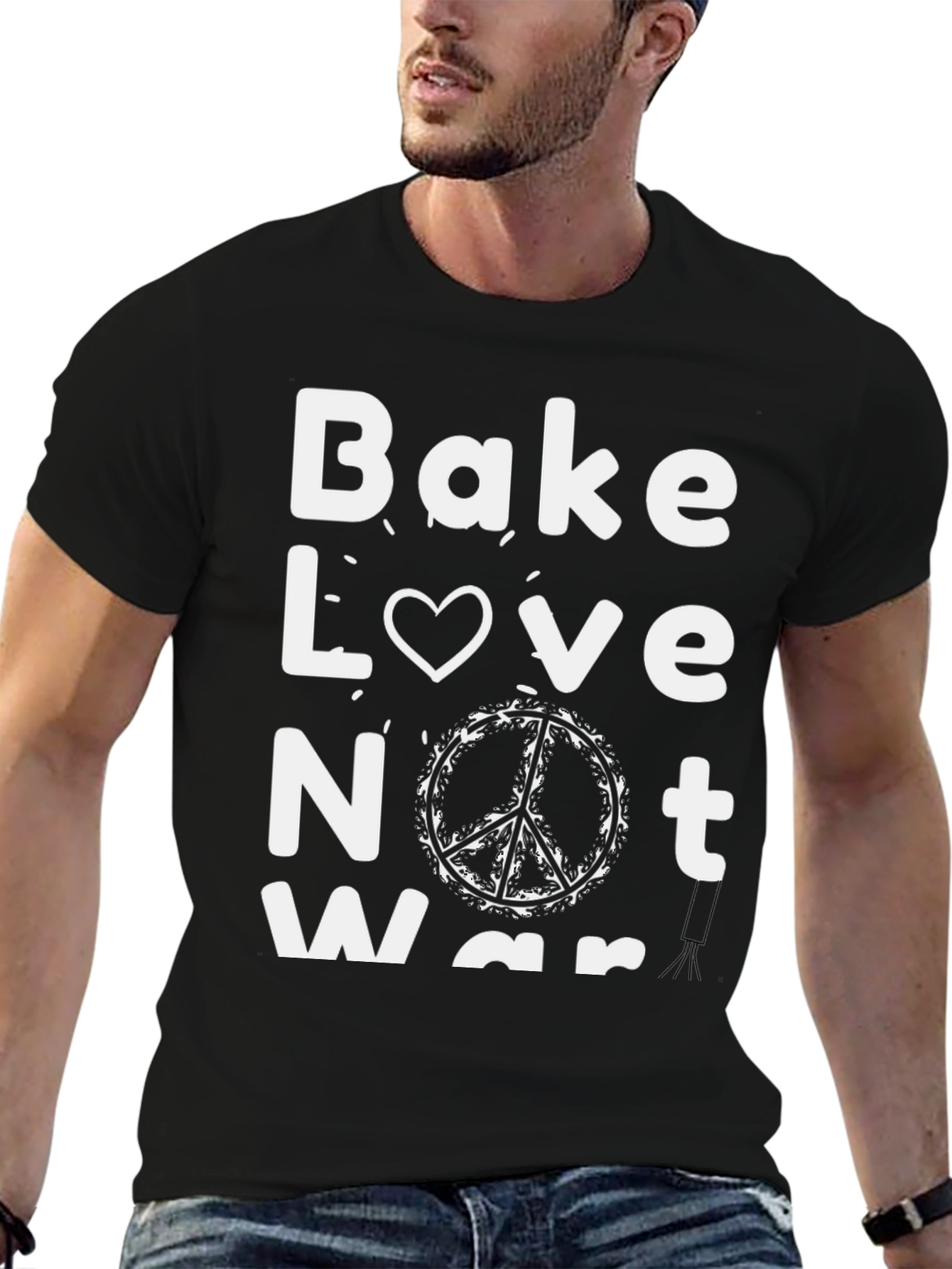 Bake Love Not War Graphic Tee - Black