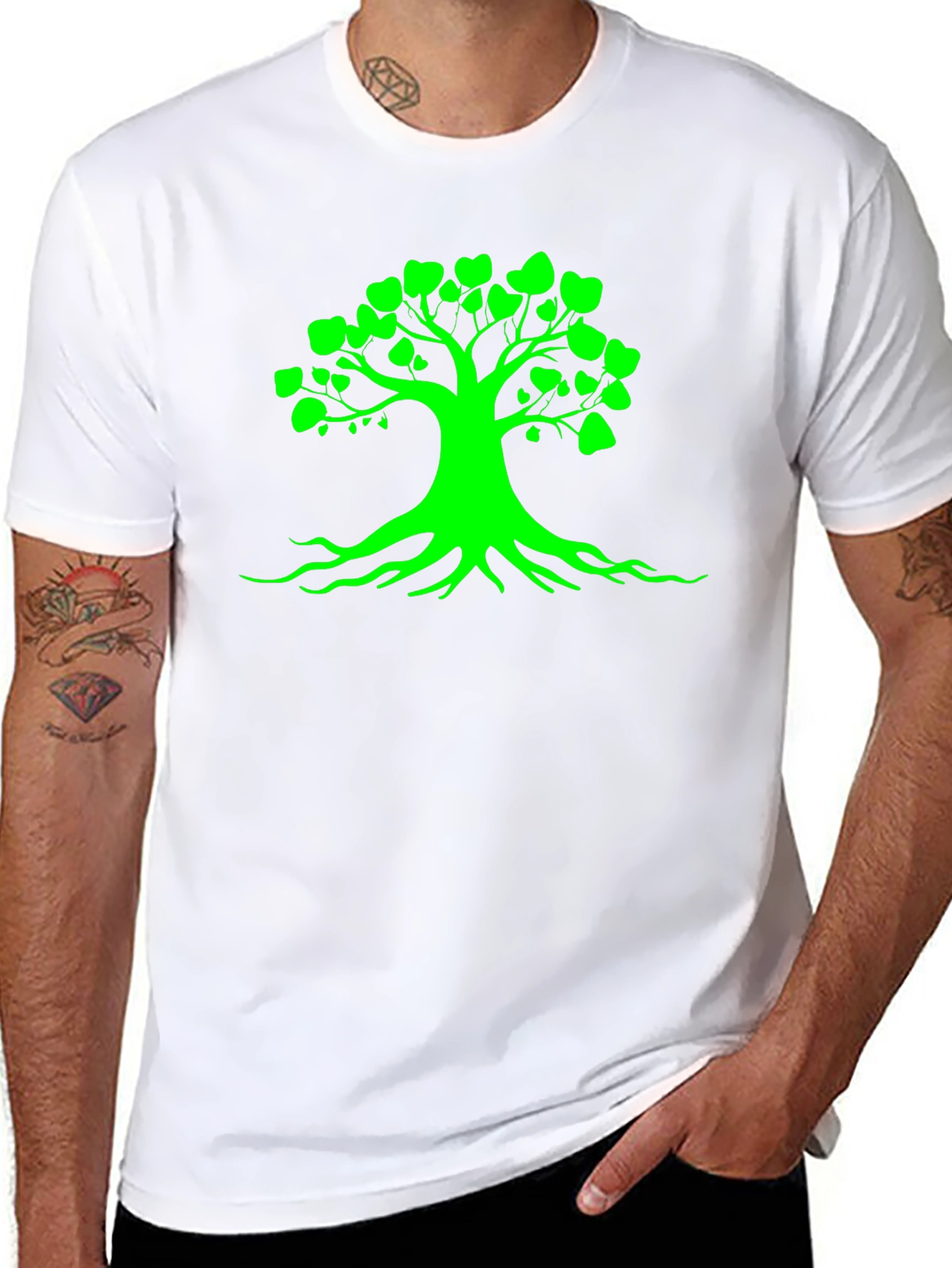 Green Tree of Life Black Tee