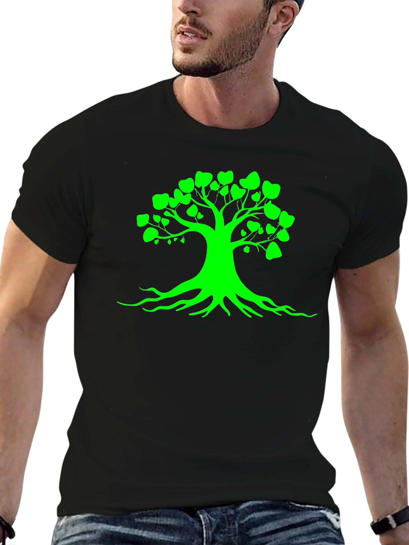 Green Tree of Life Black Tee
