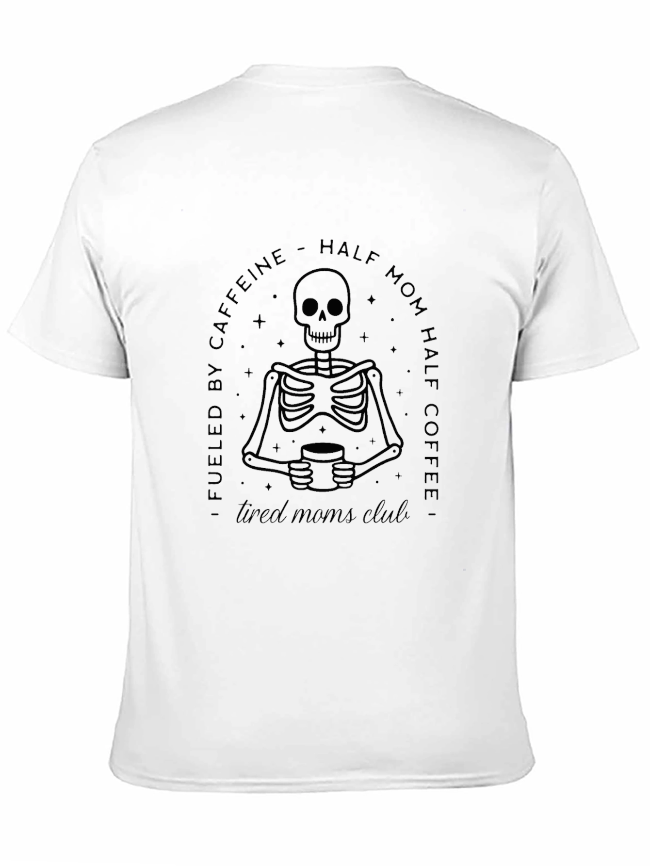 Half Mom Half Coffee Skeleton Graphic Tee
