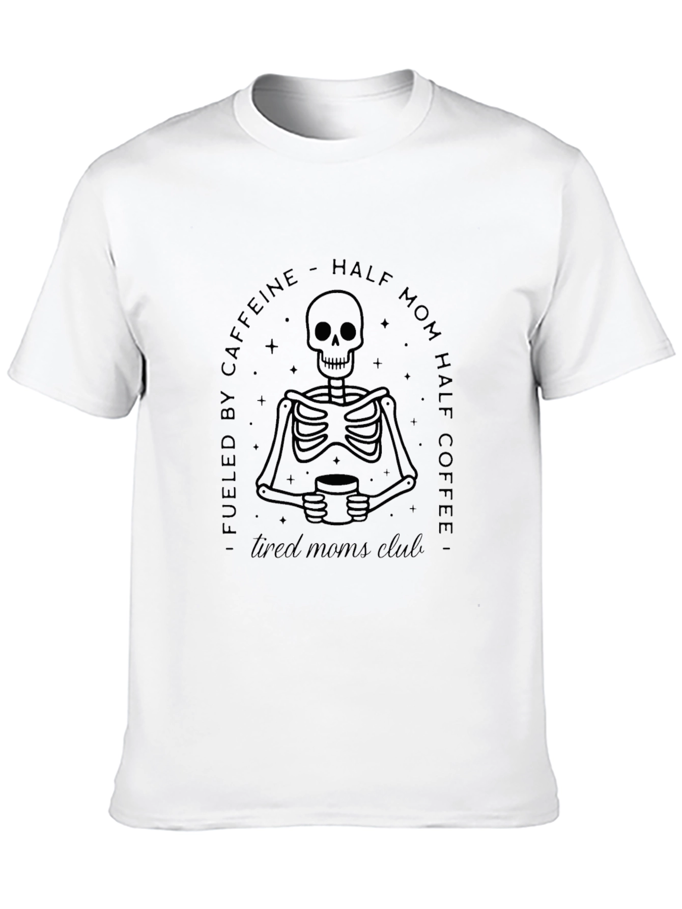 Half Mom Half Coffee Skeleton Graphic Tee