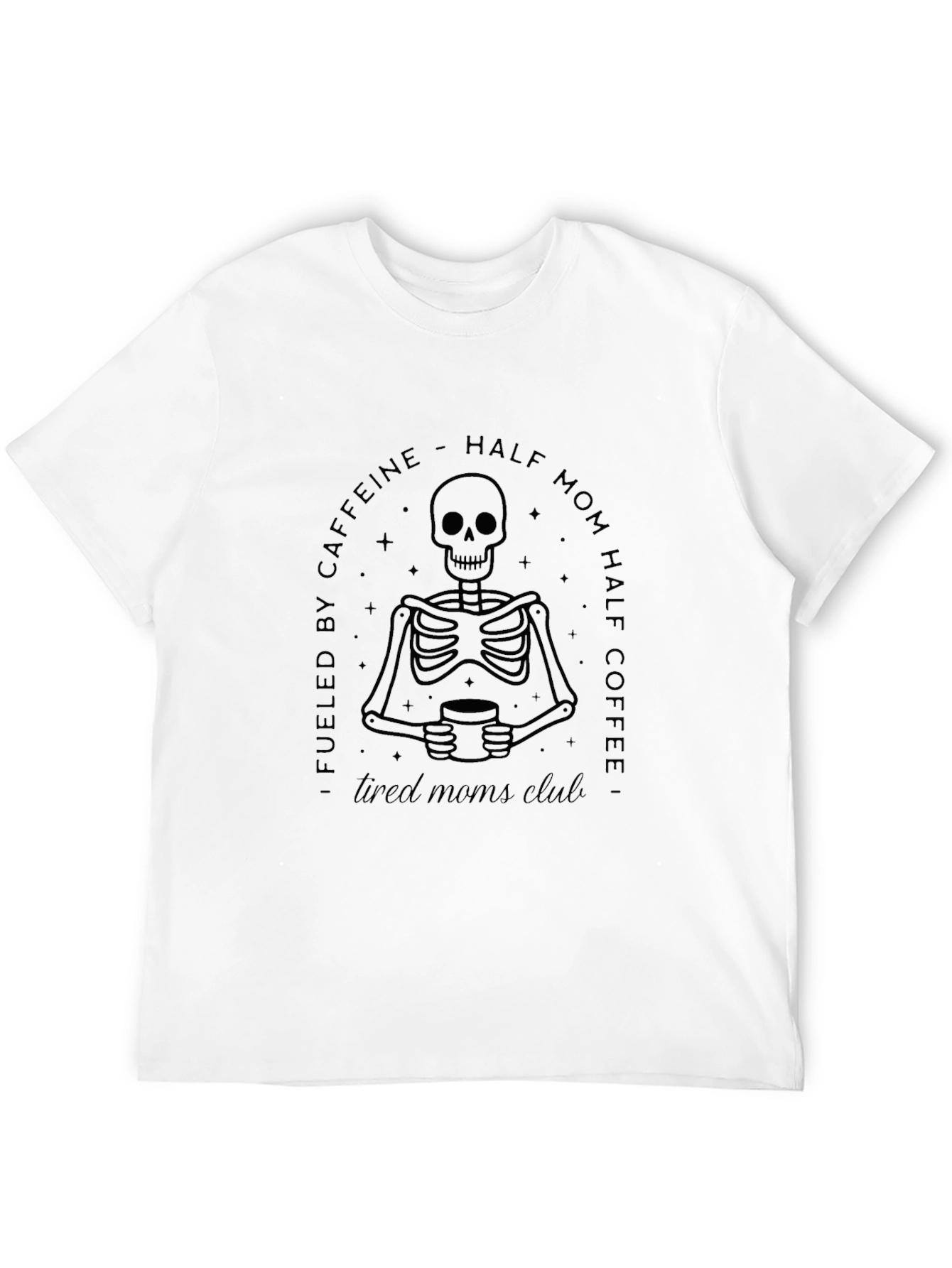 Half Mom Half Coffee Skeleton Graphic Tee