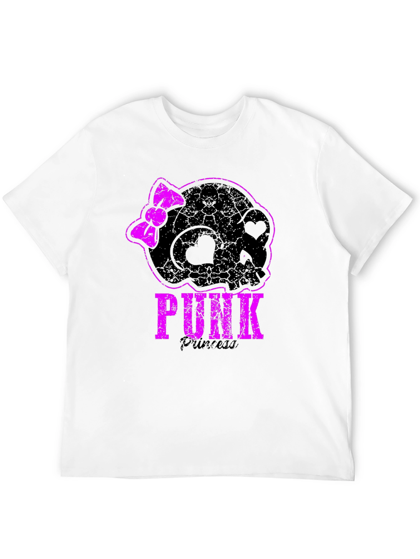 Punk Princess Black T-Shirt Skull With Bow