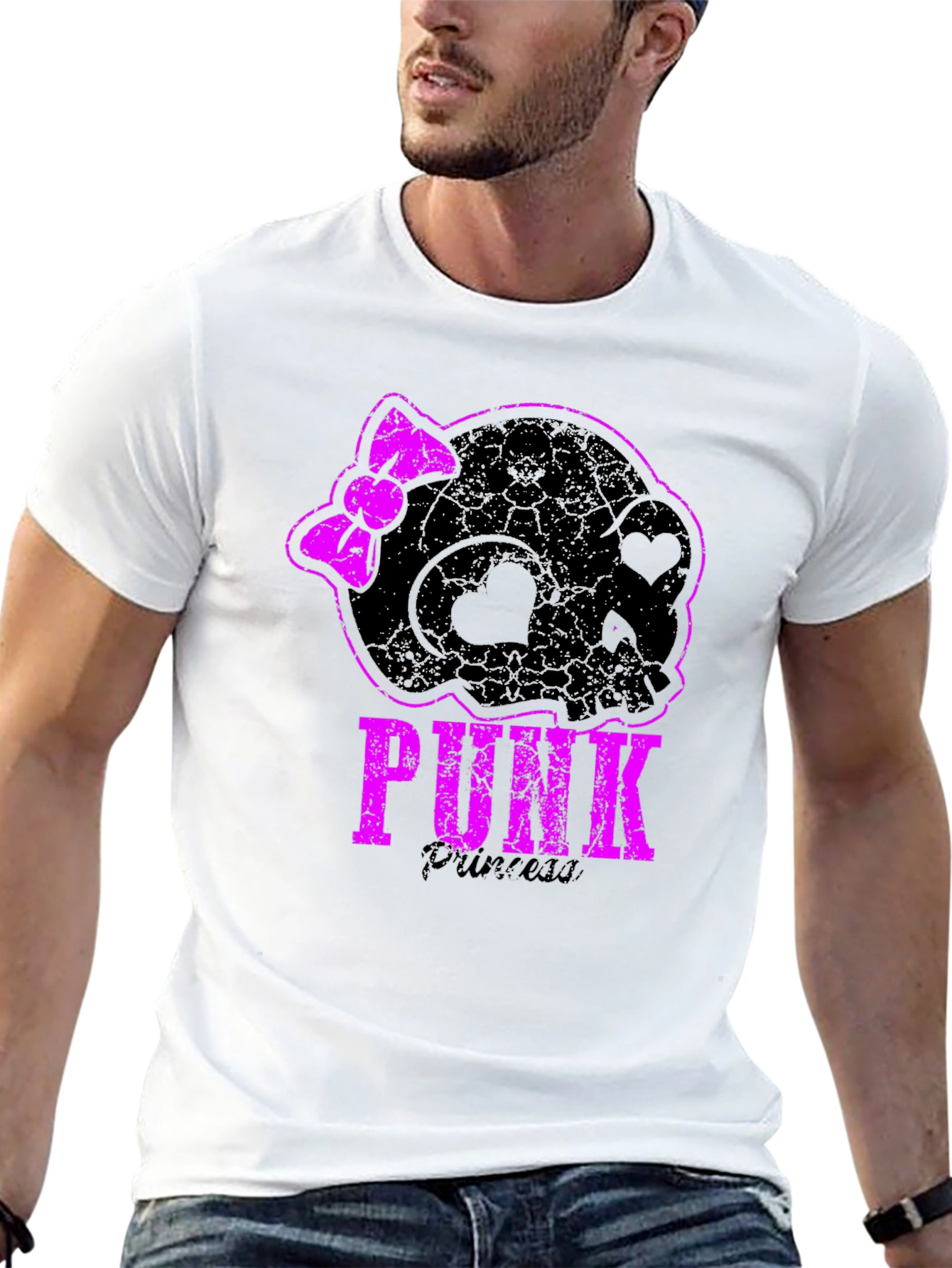 Punk Princess Black T-Shirt Skull With Bow