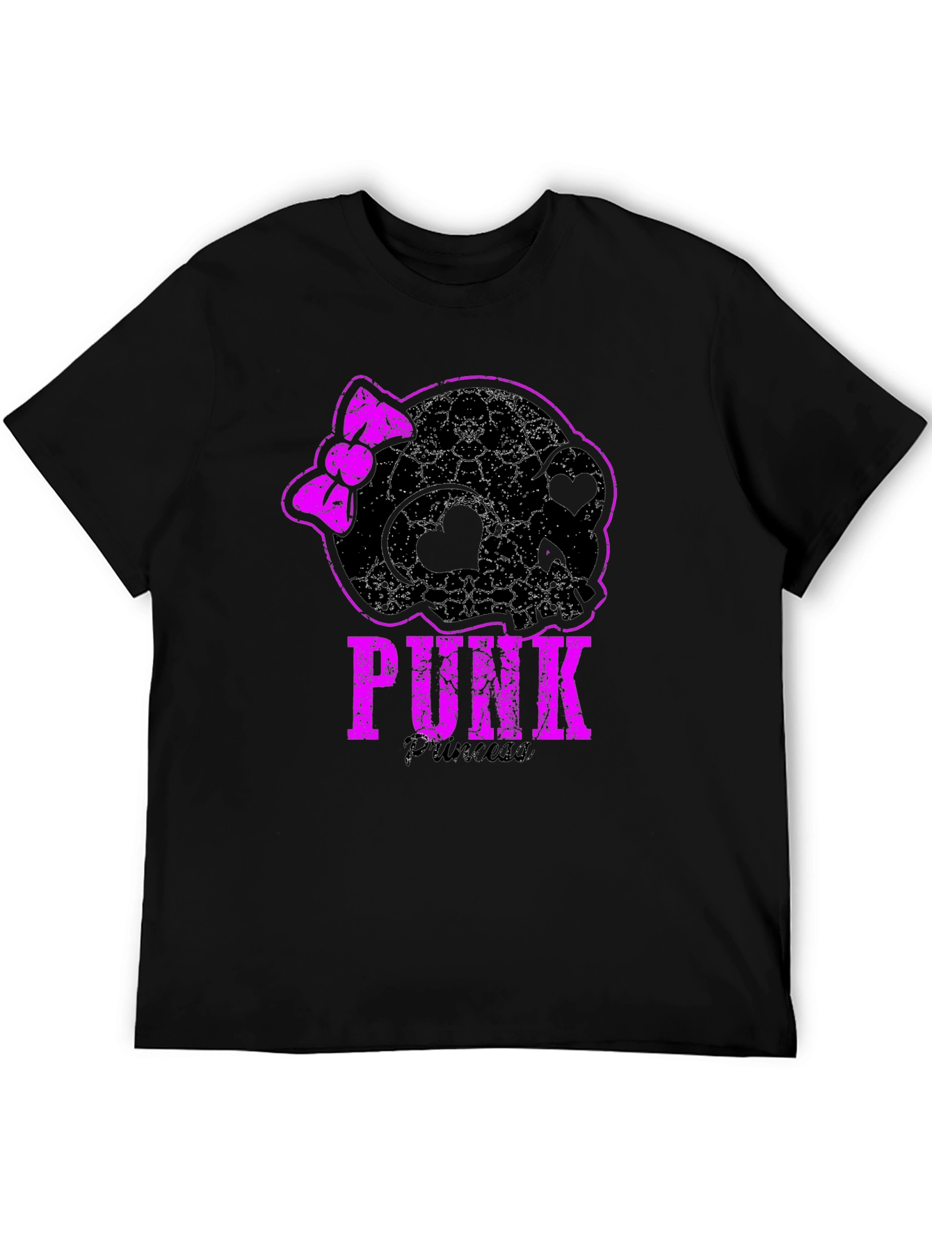 Punk Princess Black T-Shirt Skull With Bow
