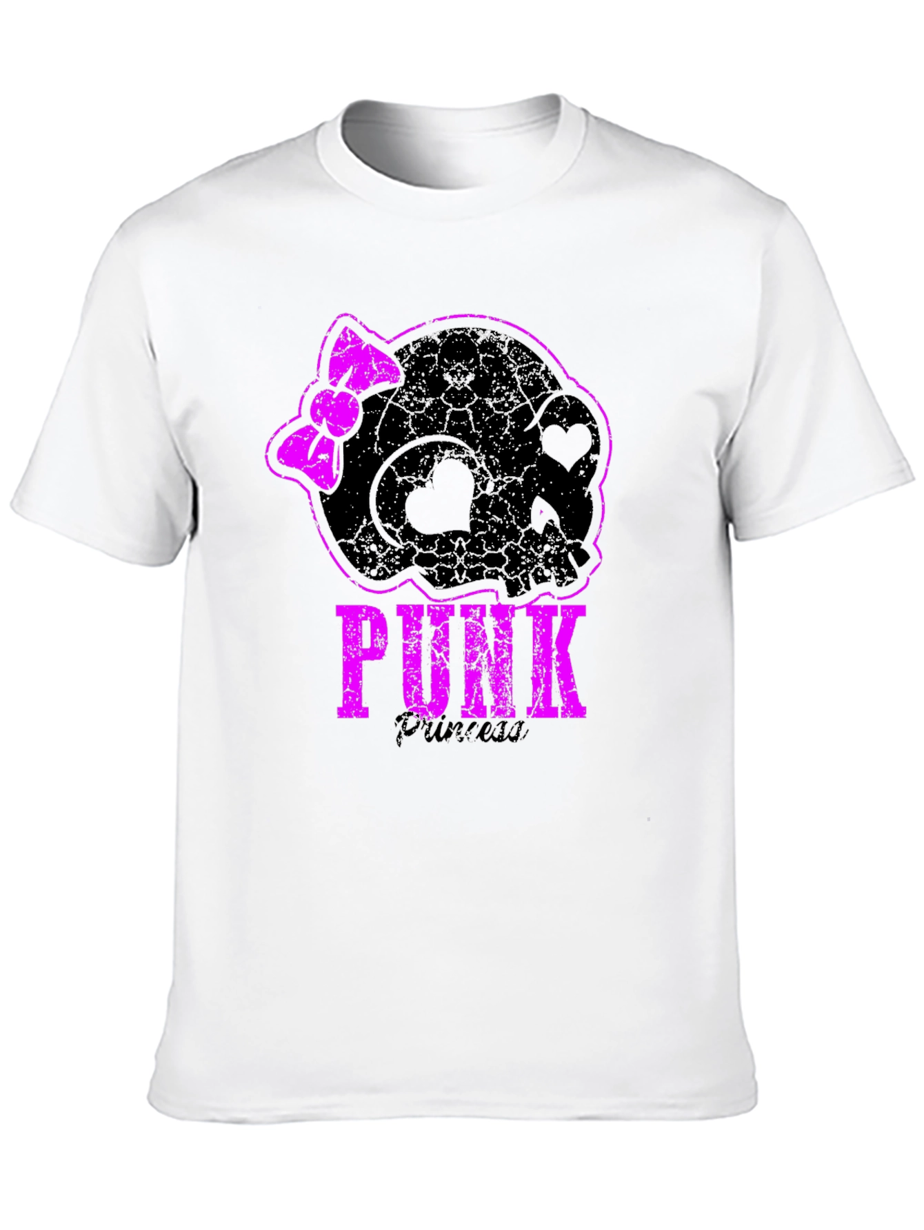 Punk Princess Black T-Shirt Skull With Bow