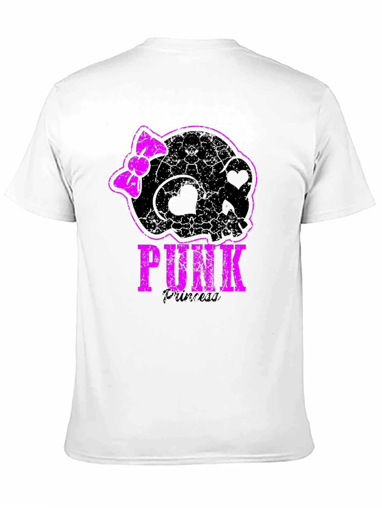 Punk Princess Black T-Shirt Skull With Bow