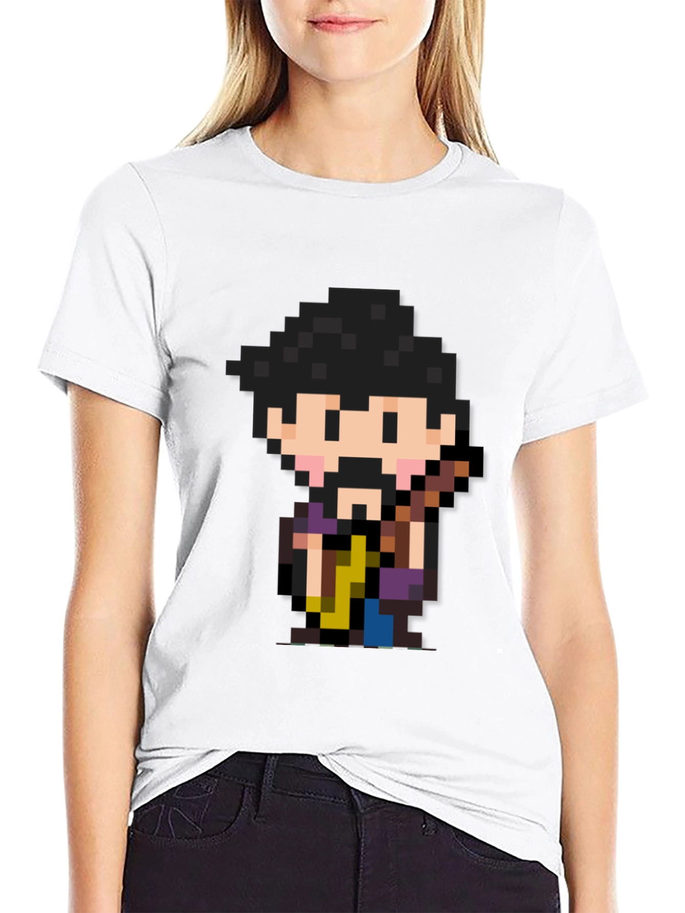 Pixel Art Character Black T-Shirt