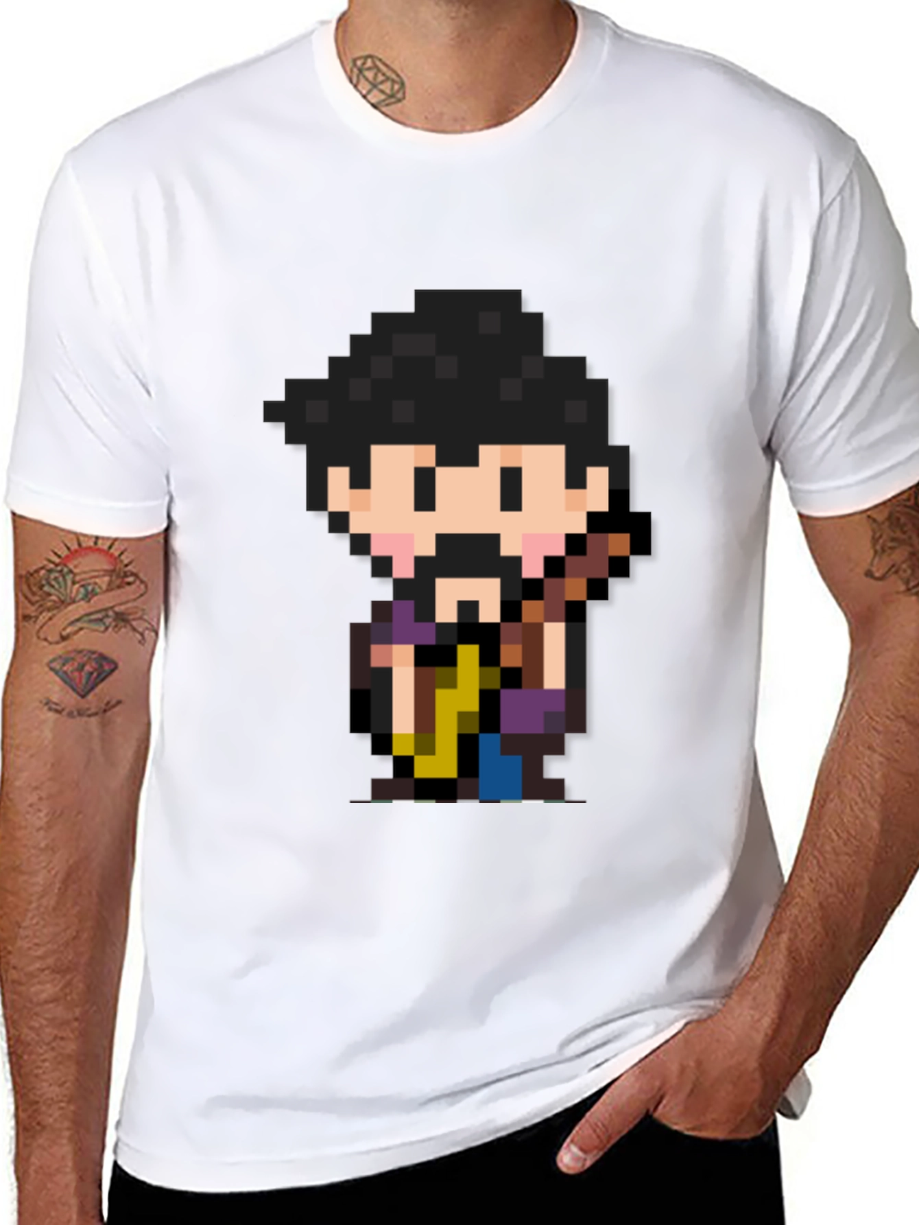 Pixel Art Character Black T-Shirt