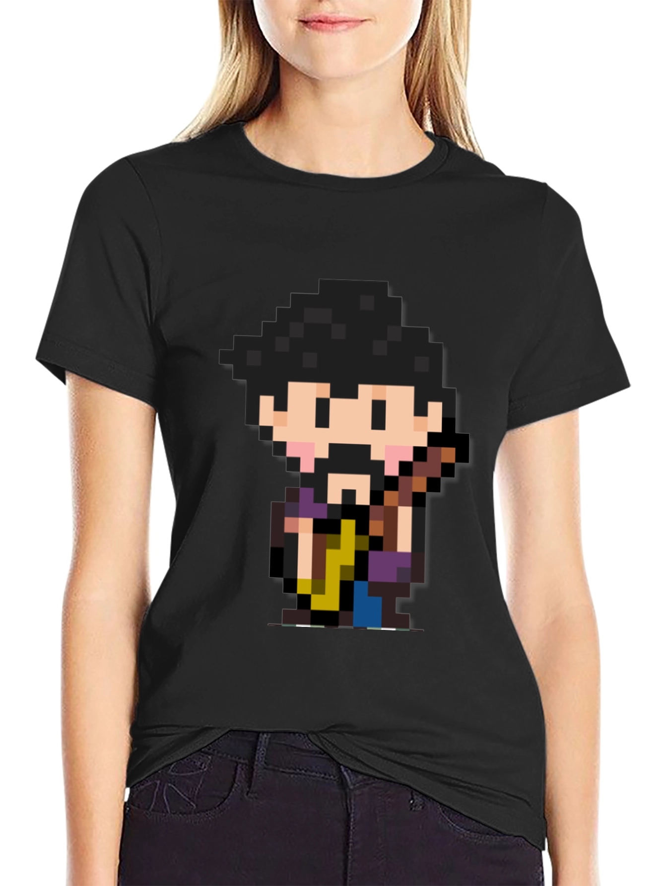 Pixel Art Character Black T-Shirt
