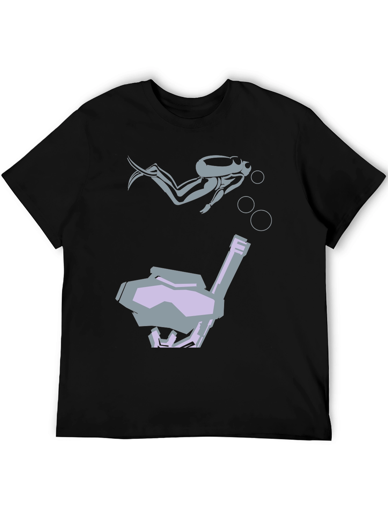 Diver Graphic Tee - Black Cotton T-Shirt