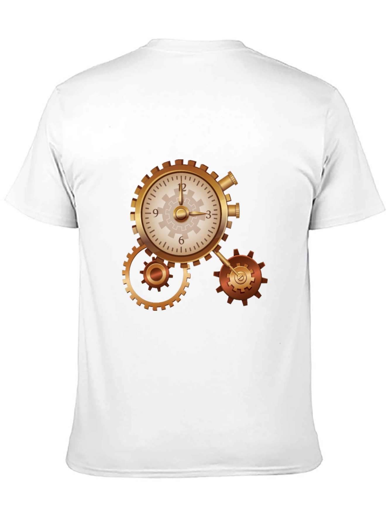 Steampunk Clockwork Gear Design Black T-Shirt