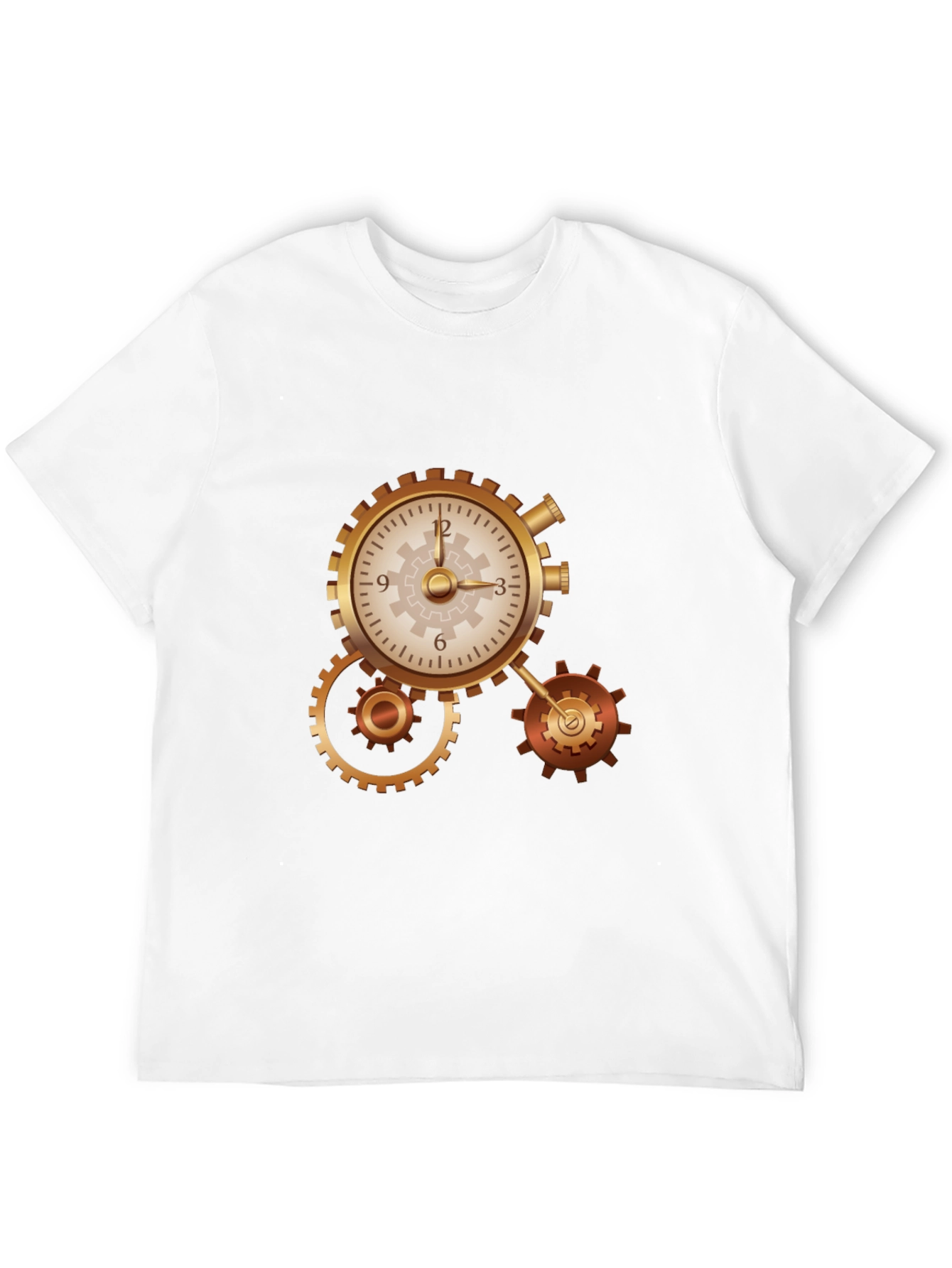 Steampunk Clockwork Gear Design Black T-Shirt