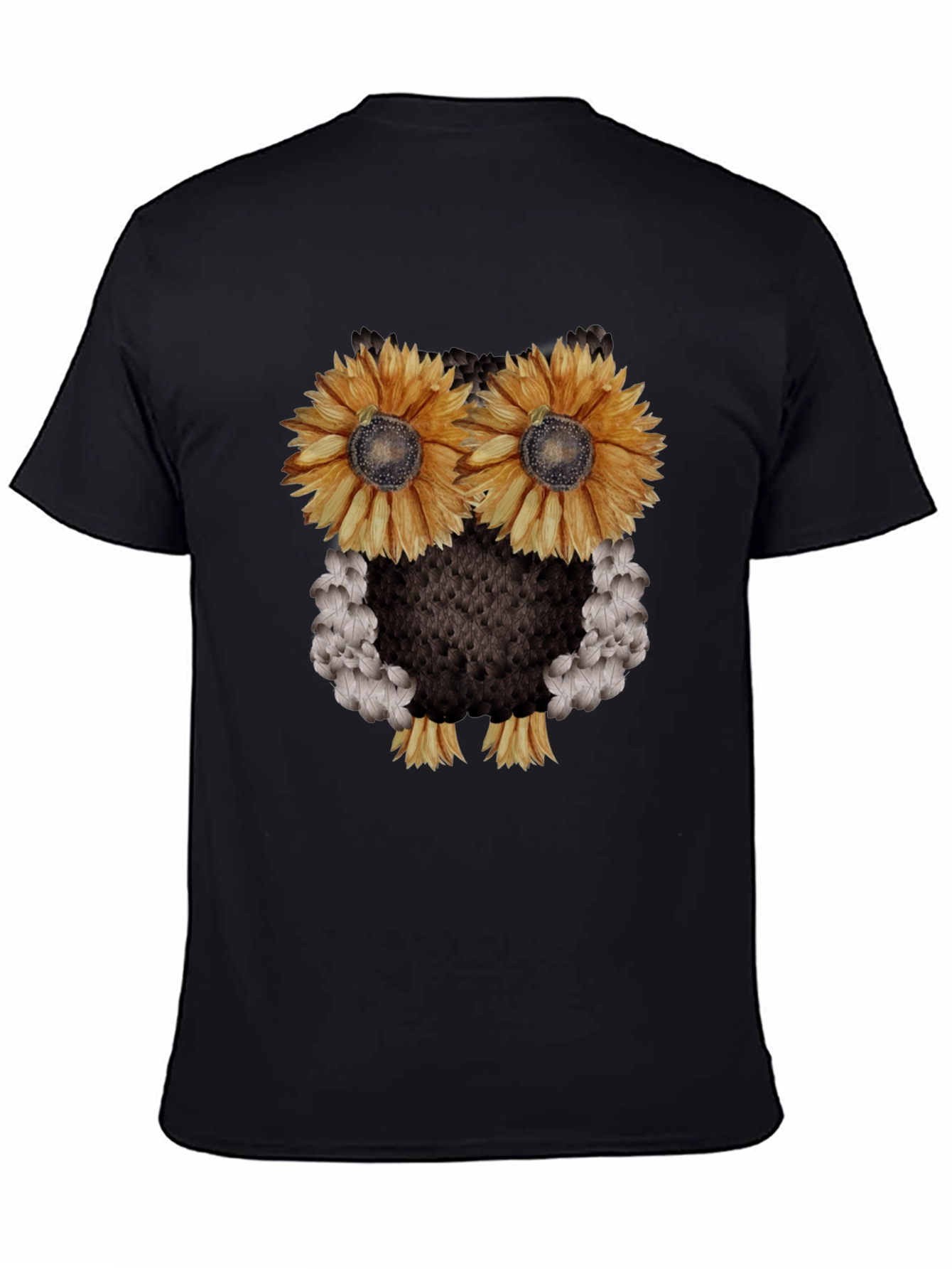 Sunflower Owl Graphic Tee - Black