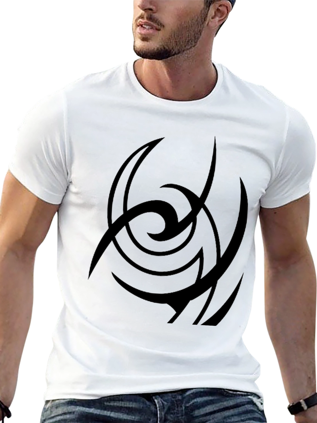 Abstract Graphic Print Black Casual T-Shirt