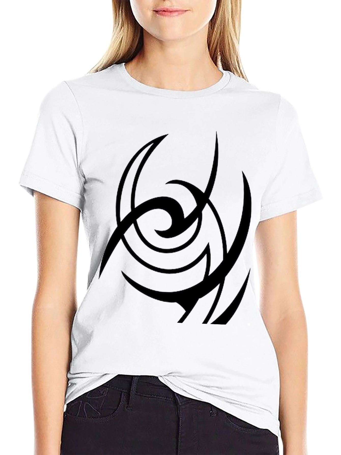 Abstract Graphic Print Black Casual T-Shirt
