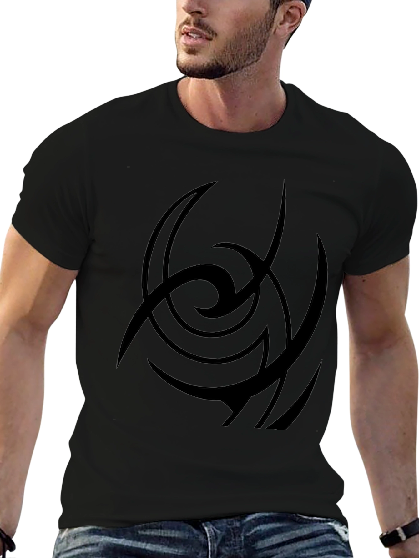 Abstract Graphic Print Black Casual T-Shirt
