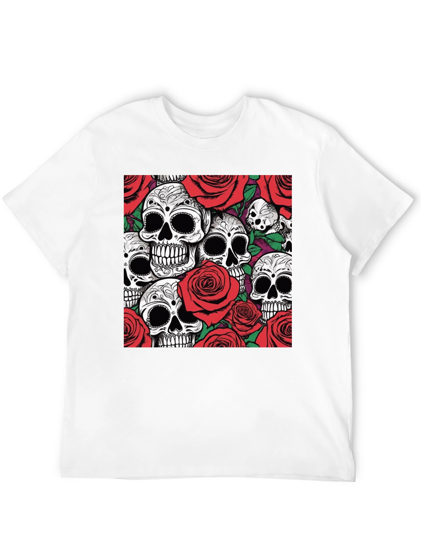 Skulls & Roses Graphic Tee - Unique Dark Style