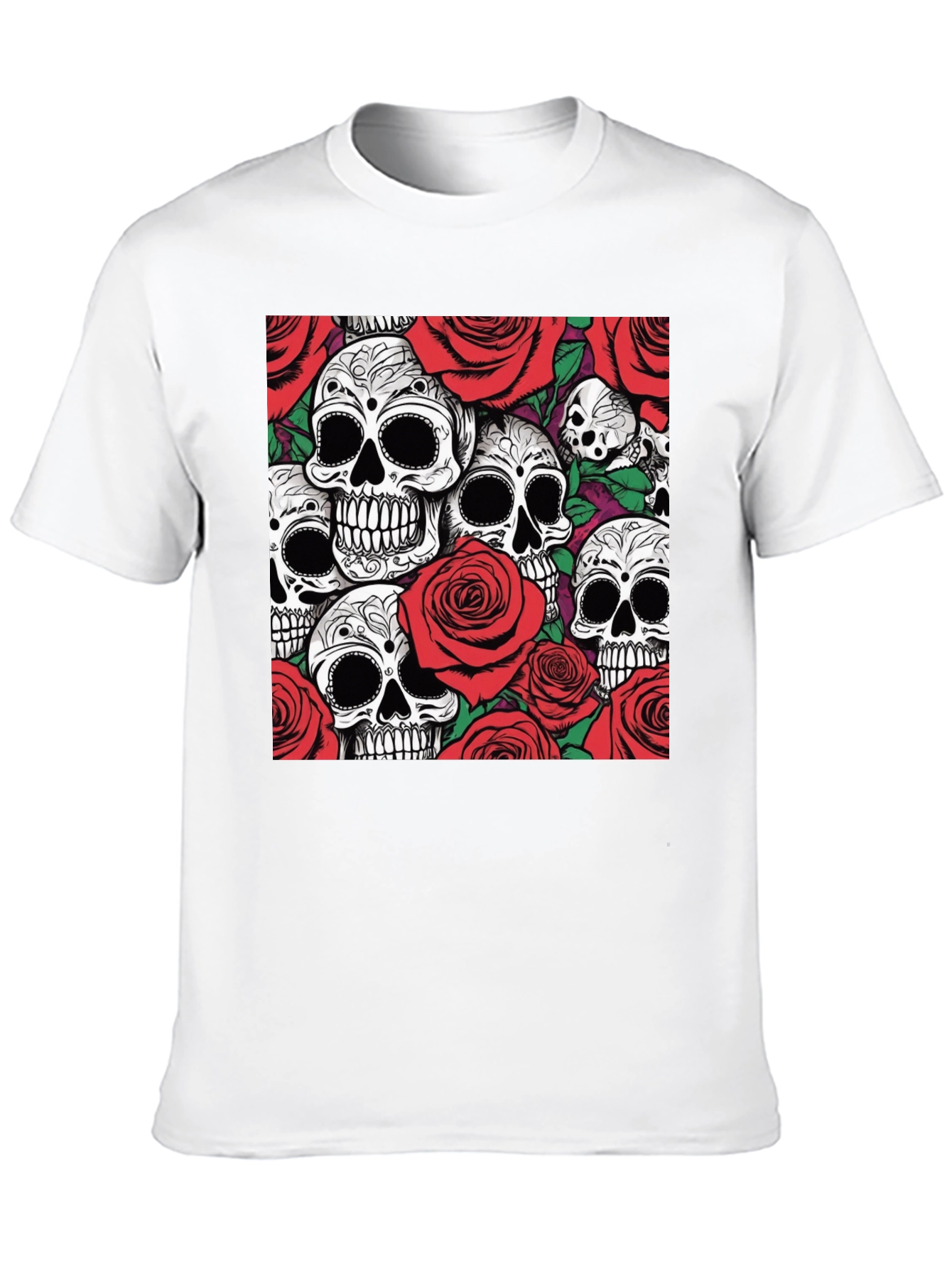 Skulls & Roses Graphic Tee - Unique Dark Style