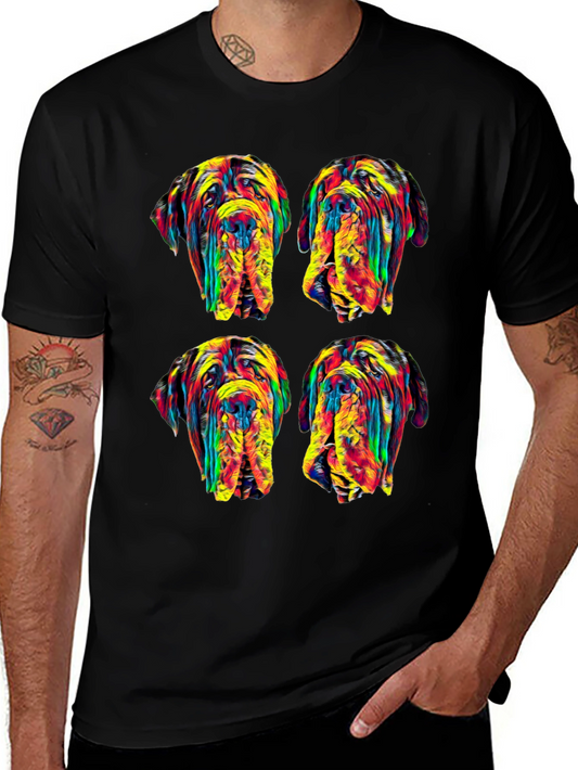 Dog Art Graphic Tee - Unique Colorful Design