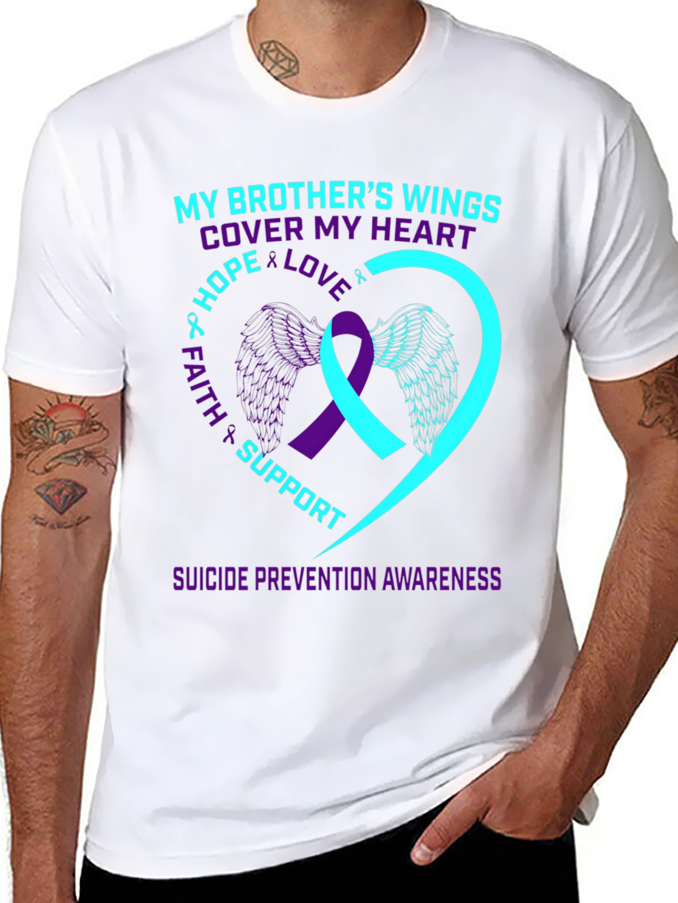 Brothers Wings Suicide Prevention Awareness T-Shirt