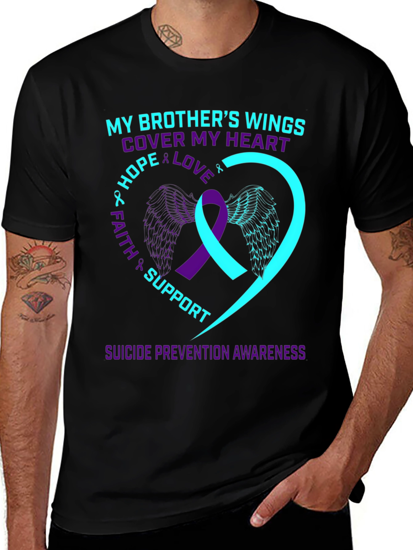 Brothers Wings Suicide Prevention Awareness T-Shirt