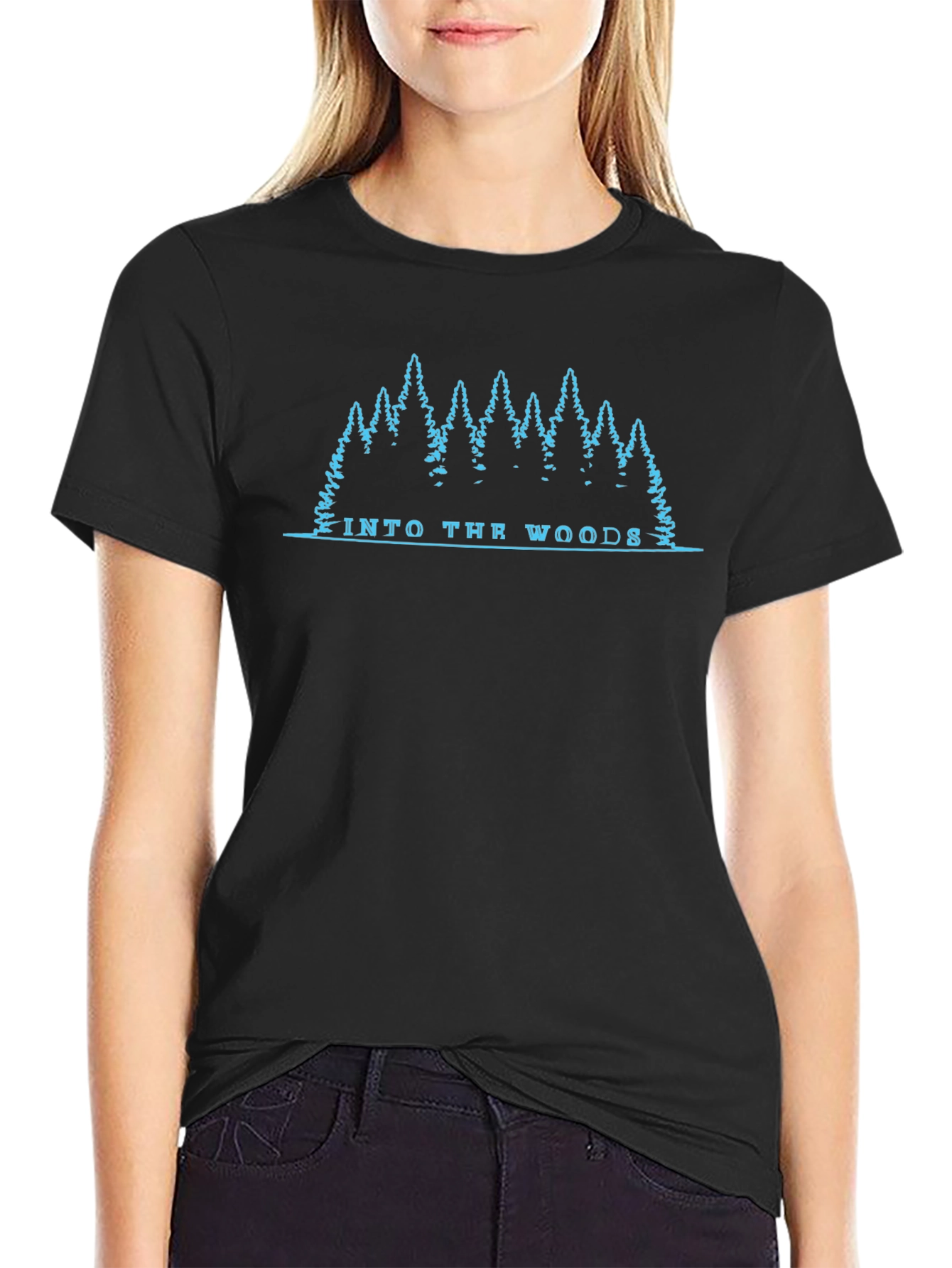 Into the Woods Graphic Print Tee - Black