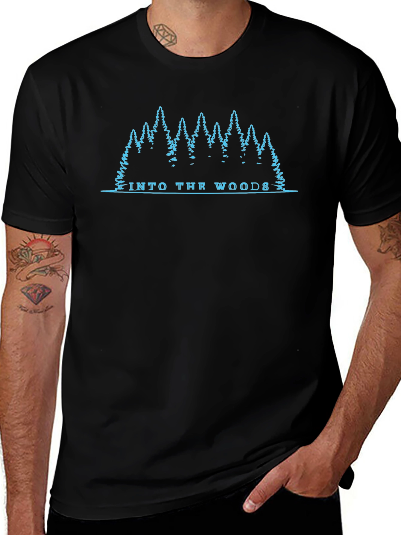 Into the Woods Graphic Print Tee - Black