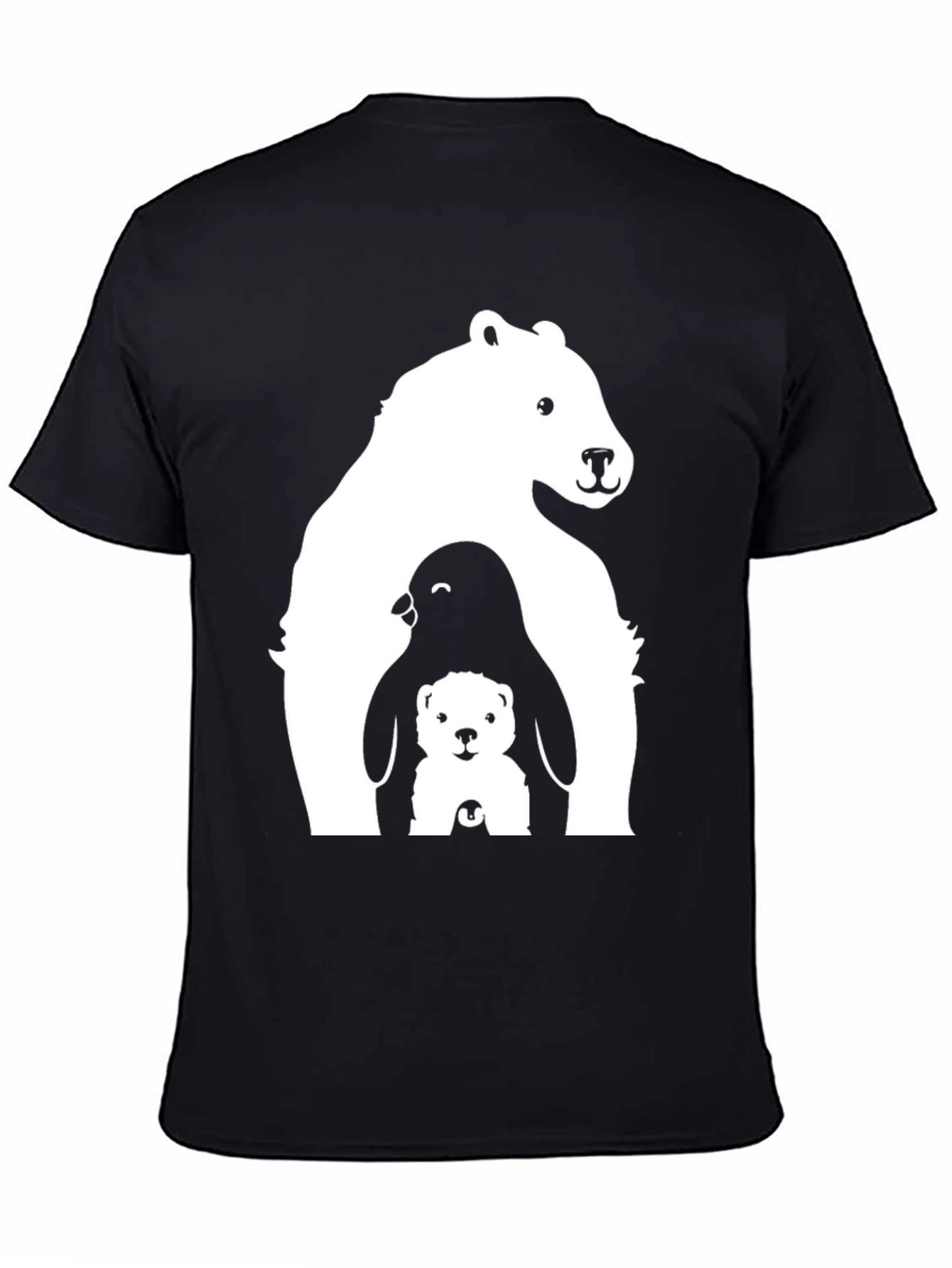 Bear Penguin Cub Graphic Tee - Black
