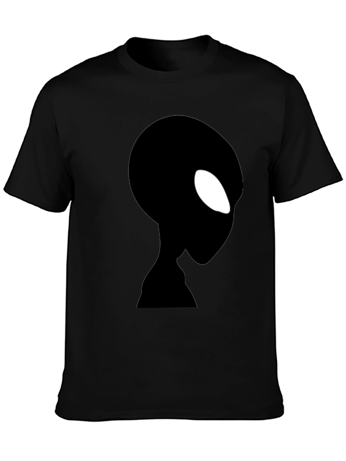 Alien Silhouette Graphic Black T-Shirt