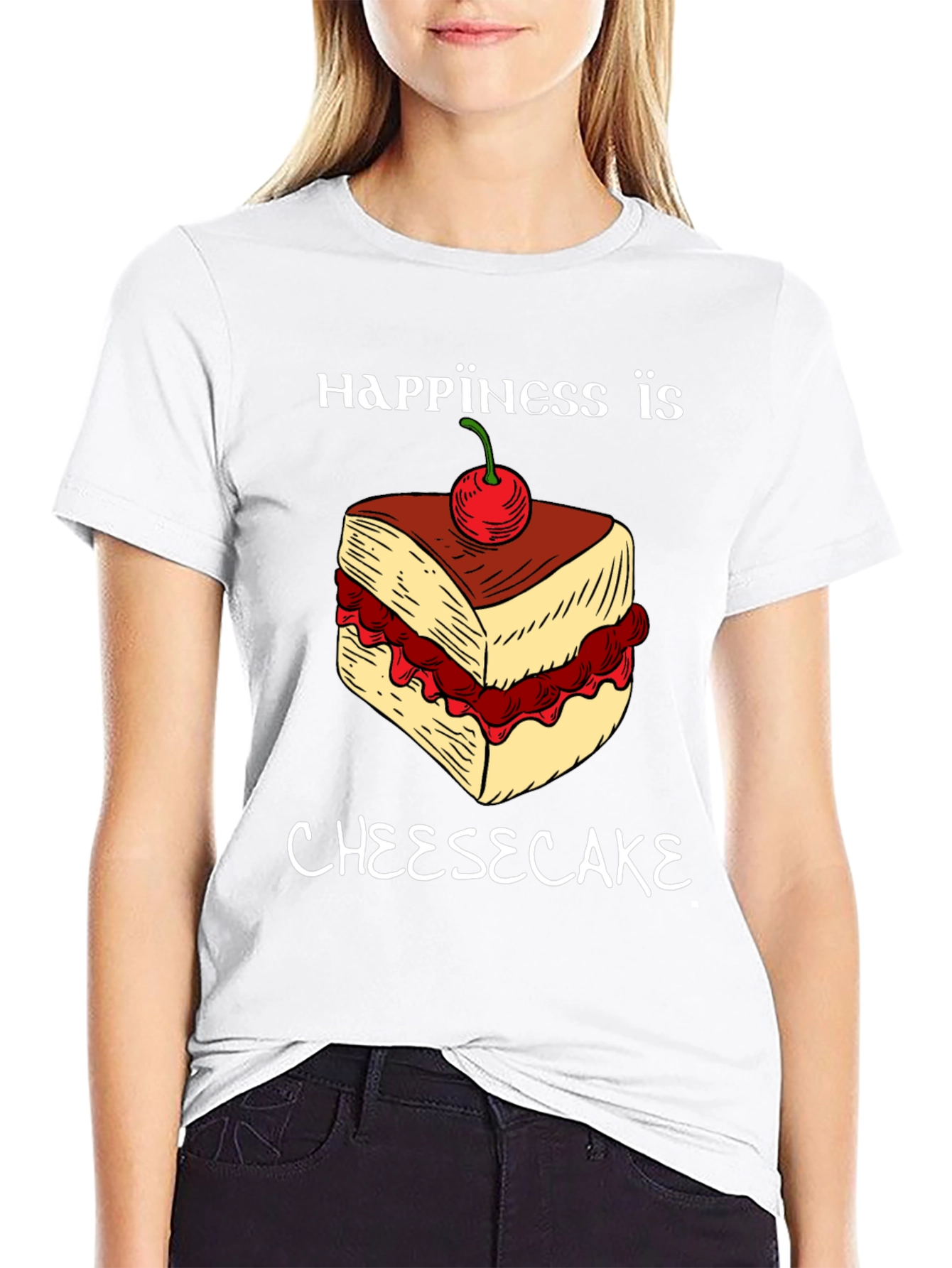 Happiness Is Cheesecake Graphic Tee