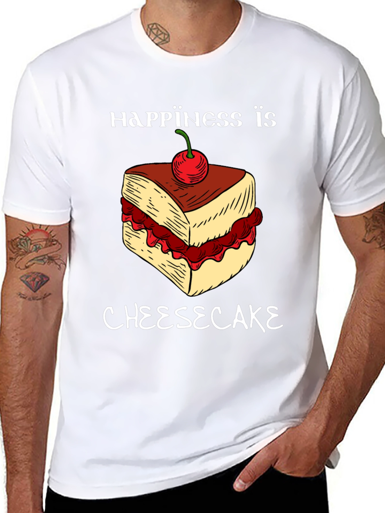 Happiness Is Cheesecake Graphic Tee