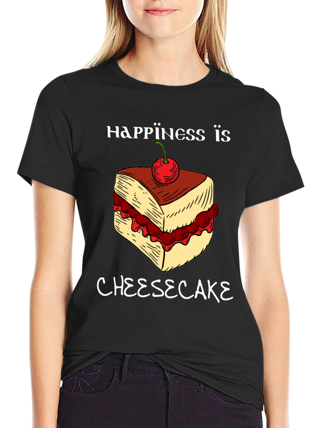 Happiness Is Cheesecake Graphic Tee