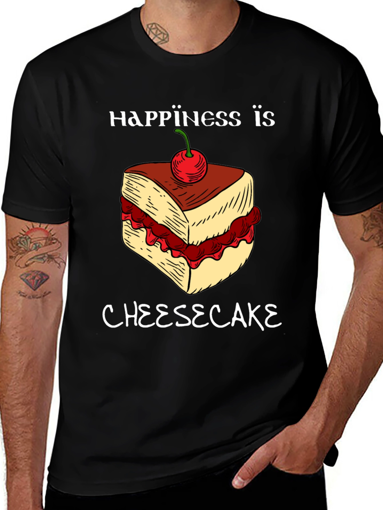 Happiness Is Cheesecake Graphic Tee