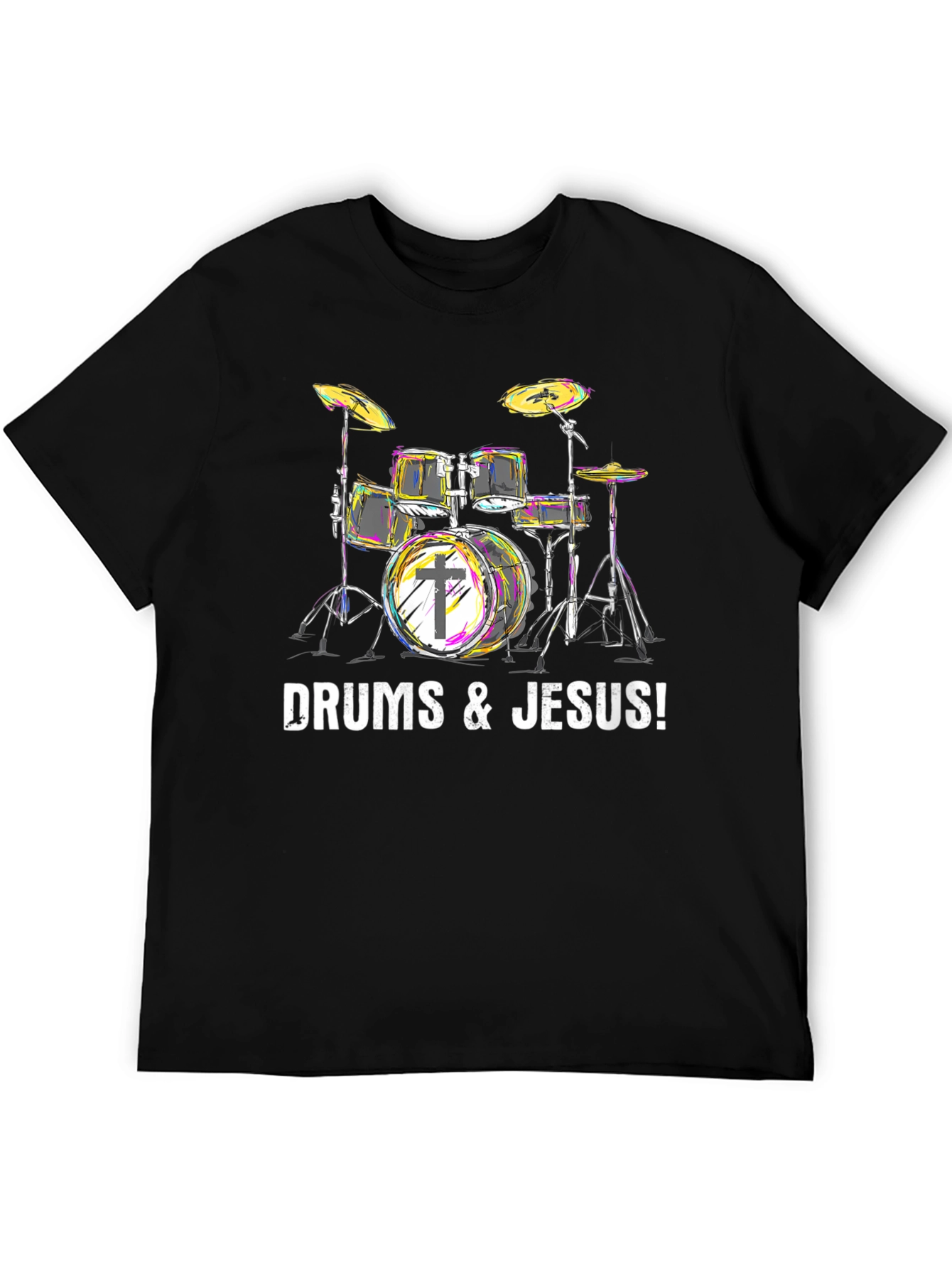 Drums & Jesus T-Shirt - Christian Drummer Tee