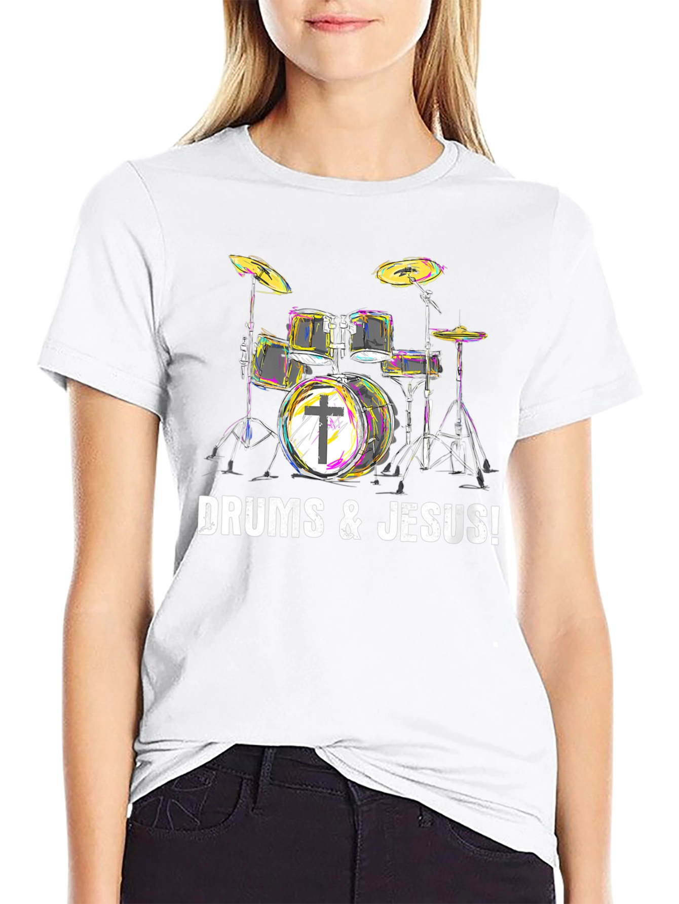 Drums & Jesus T-Shirt - Christian Drummer Tee
