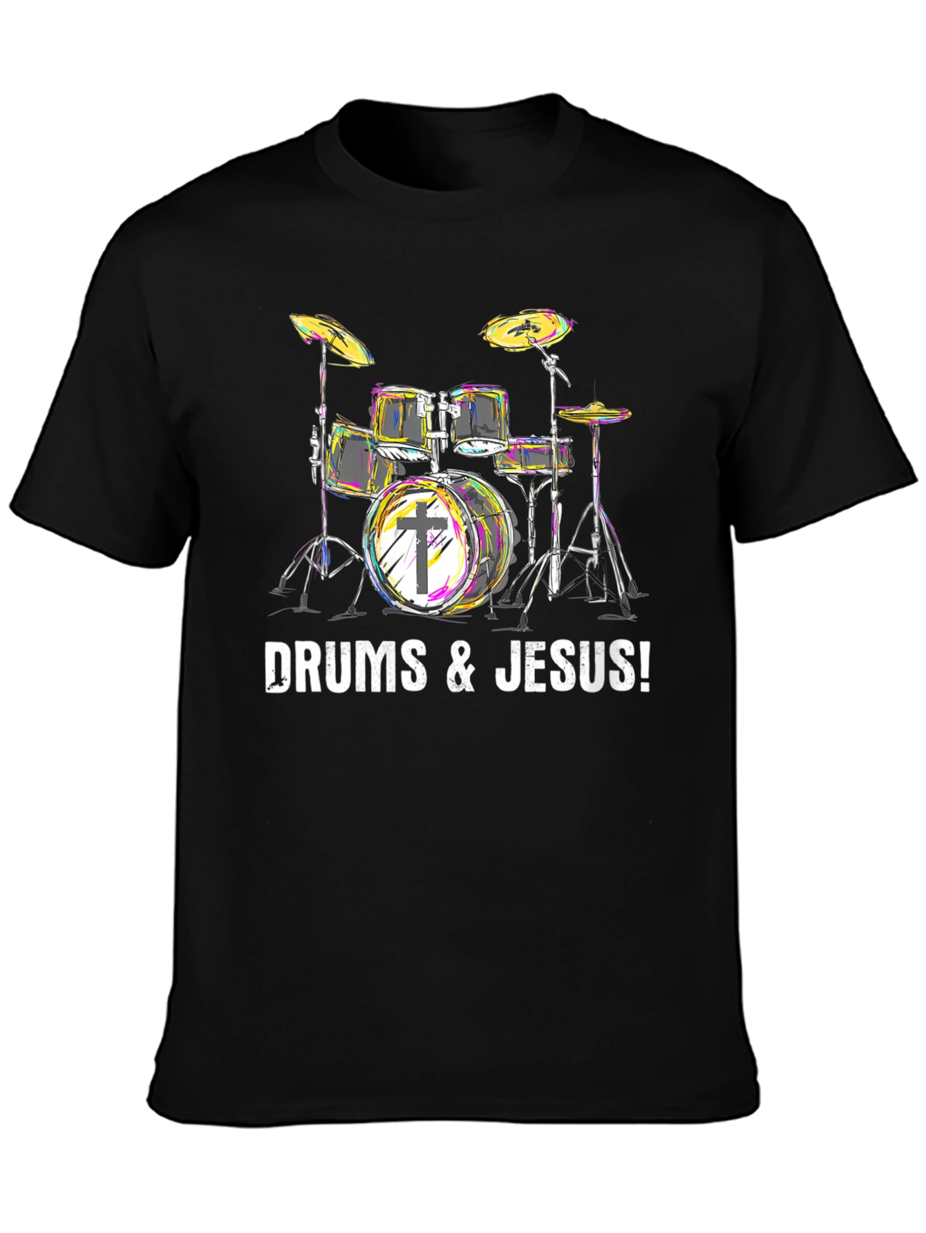 Drums & Jesus T-Shirt - Christian Drummer Tee