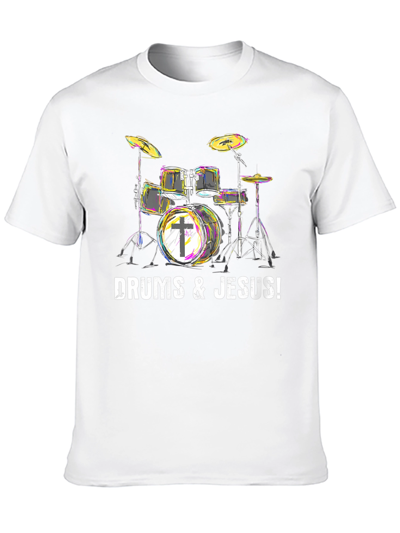 Drums & Jesus T-Shirt - Christian Drummer Tee
